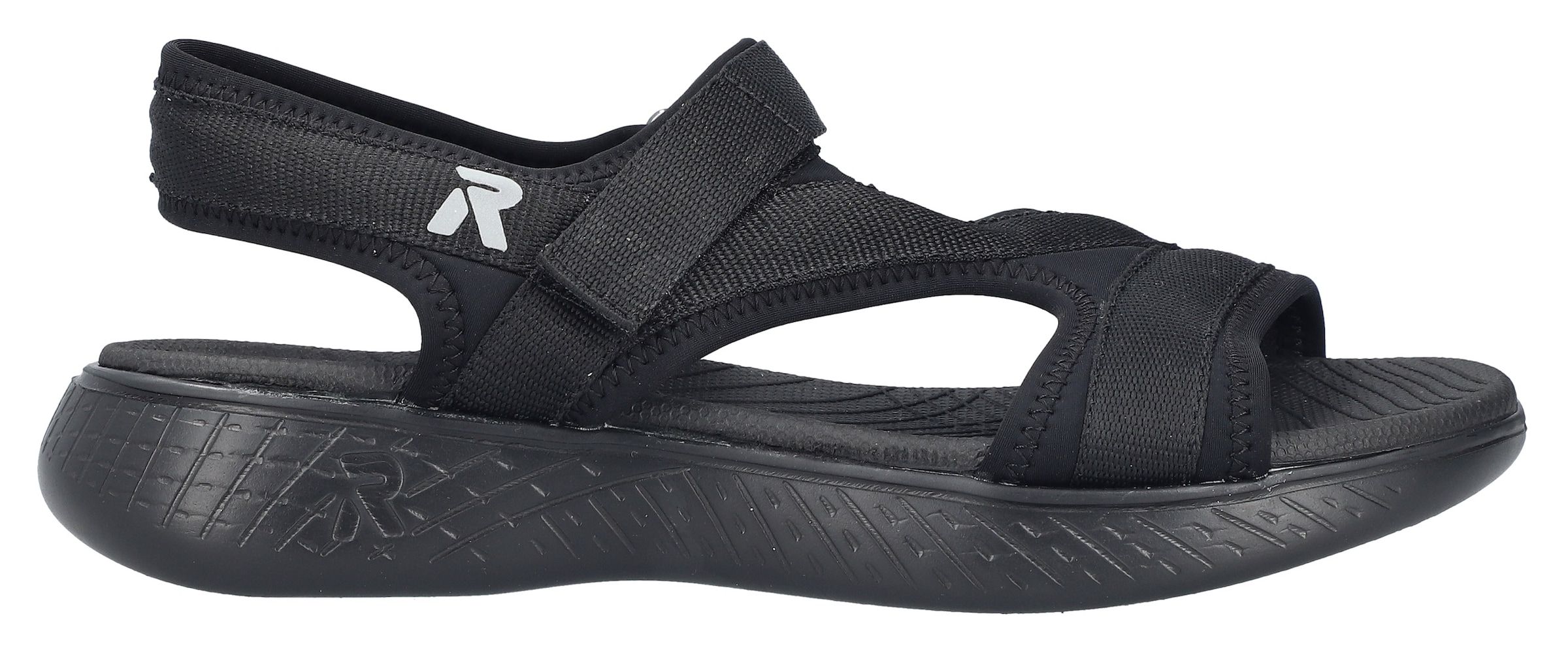 RIEKER Sport Sandale, Trekkingsandale, Outdoorsandale, Sommerschuh mit Klettriemchen