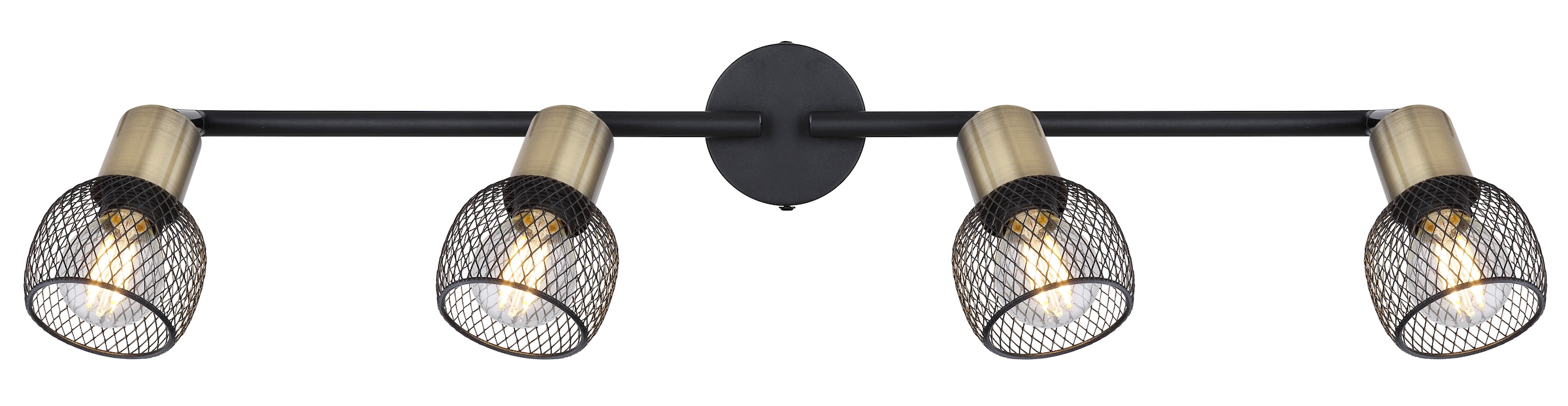 GLOBO LIGHTING Deckenstrahler »FIASTRA«, Leuchtmittel E14 | ohne Leuchtmittel, Deckenspot/schwarz/Schirme aus Metallgeflecht/Flur/beweglich