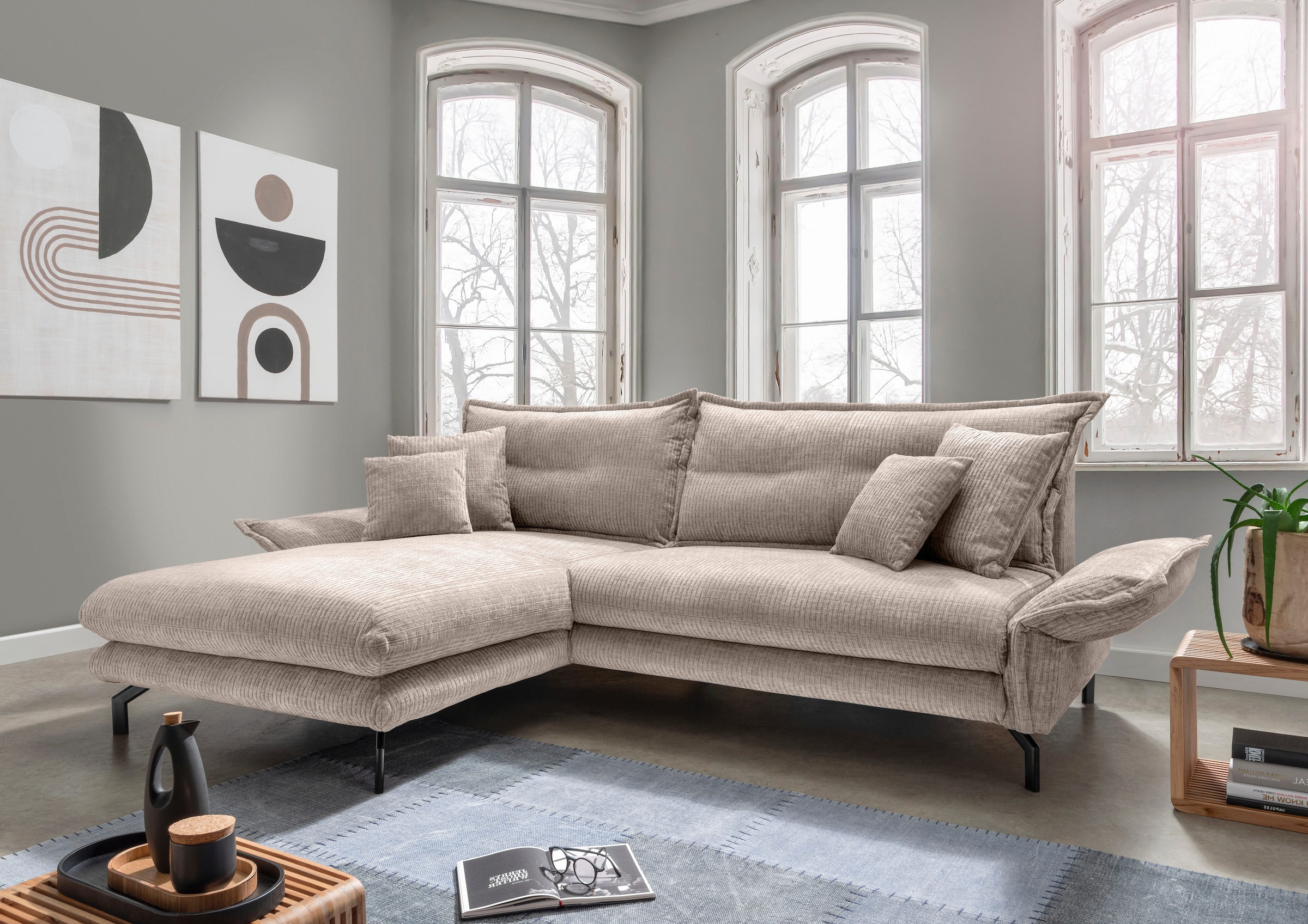 Home affaire Ecksofa "LAVA Breite 255 cm, modern und elegant, aktuelle Kiss günstig online kaufen