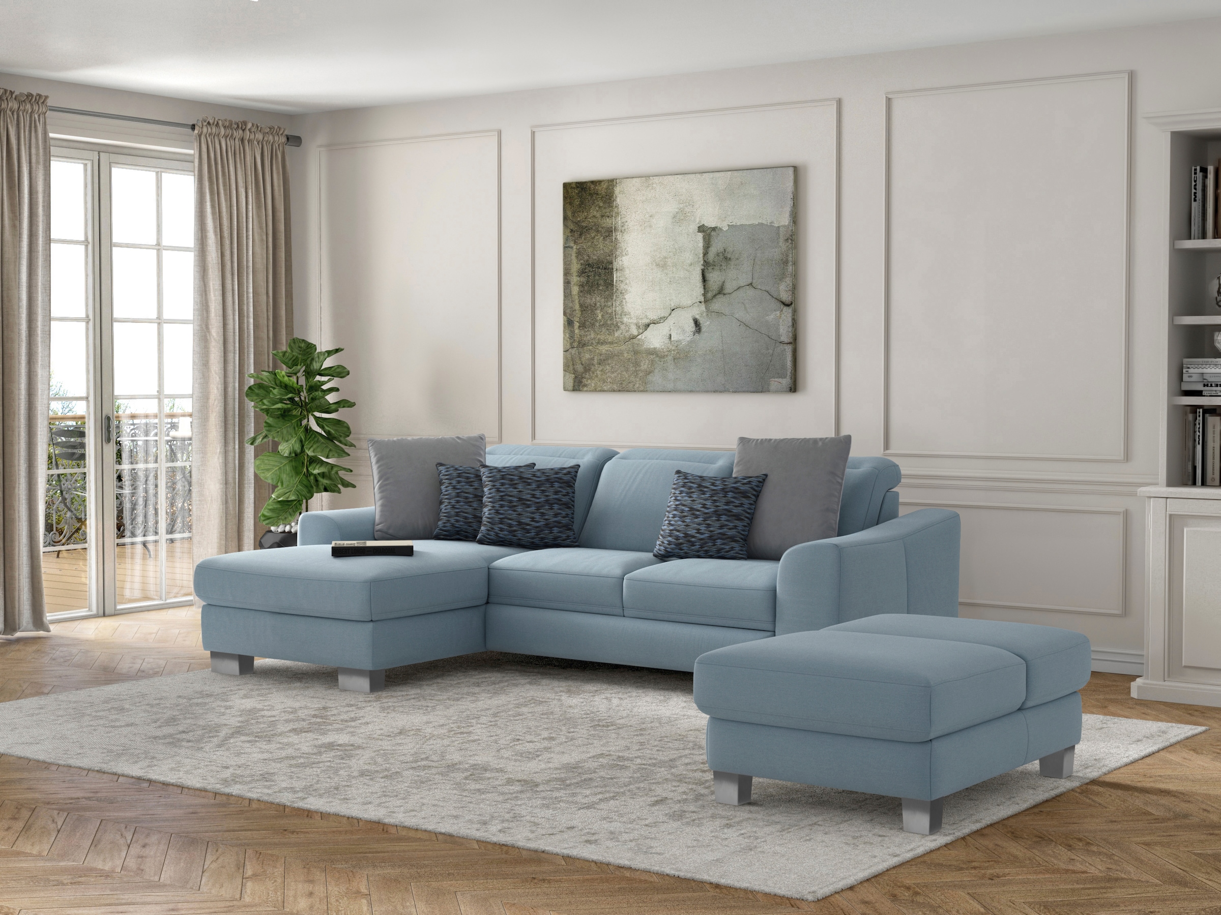 sit&more Ecksofa "Dundee L-Form" mit Federkern und Edelstahlfüßen, wahlweis günstig online kaufen