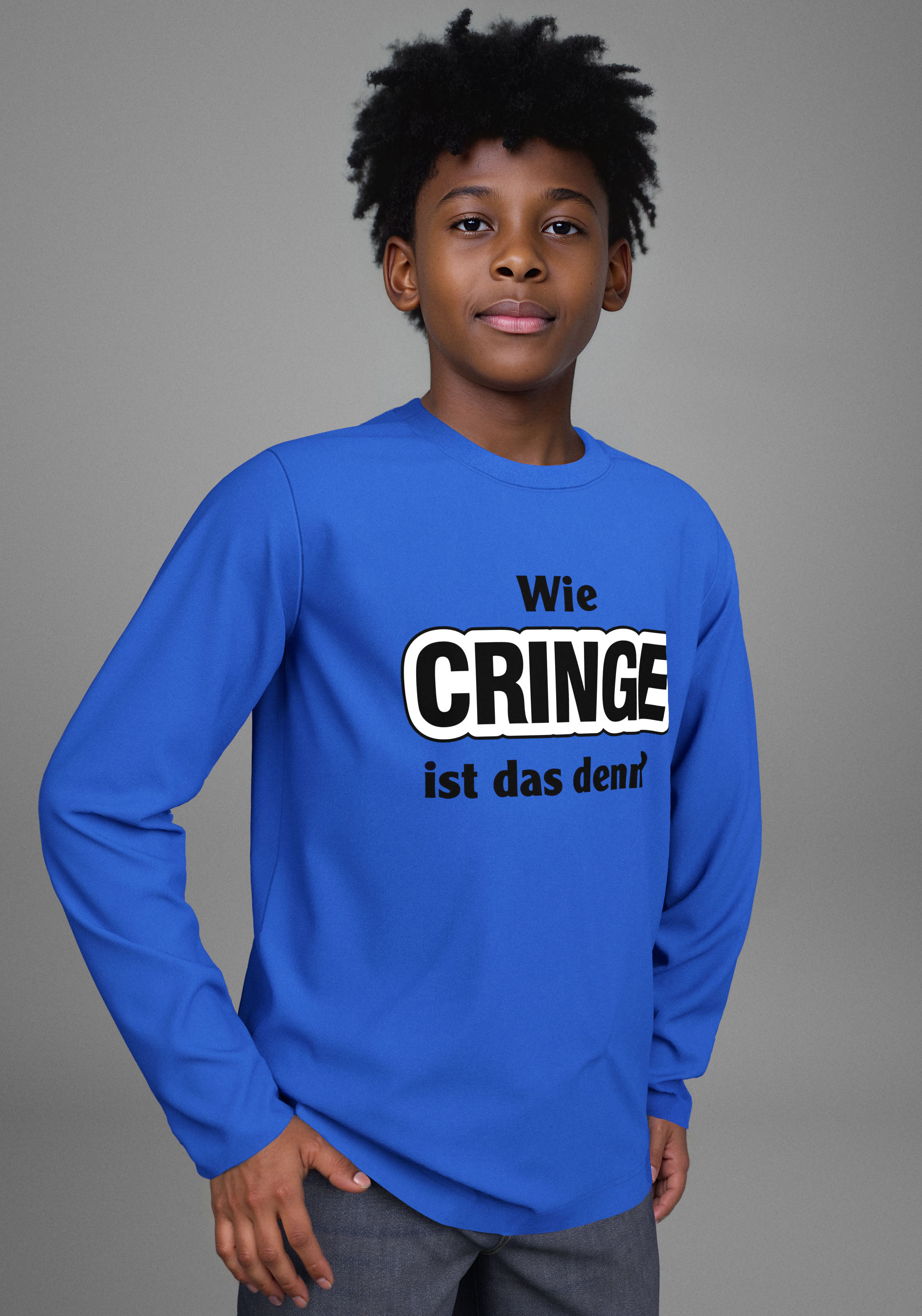 KIDSWORLD Langarmshirt "Spruch: Wie CRINGE ist das denn?" Sprücheshirt, immer einen lässigen Spruch