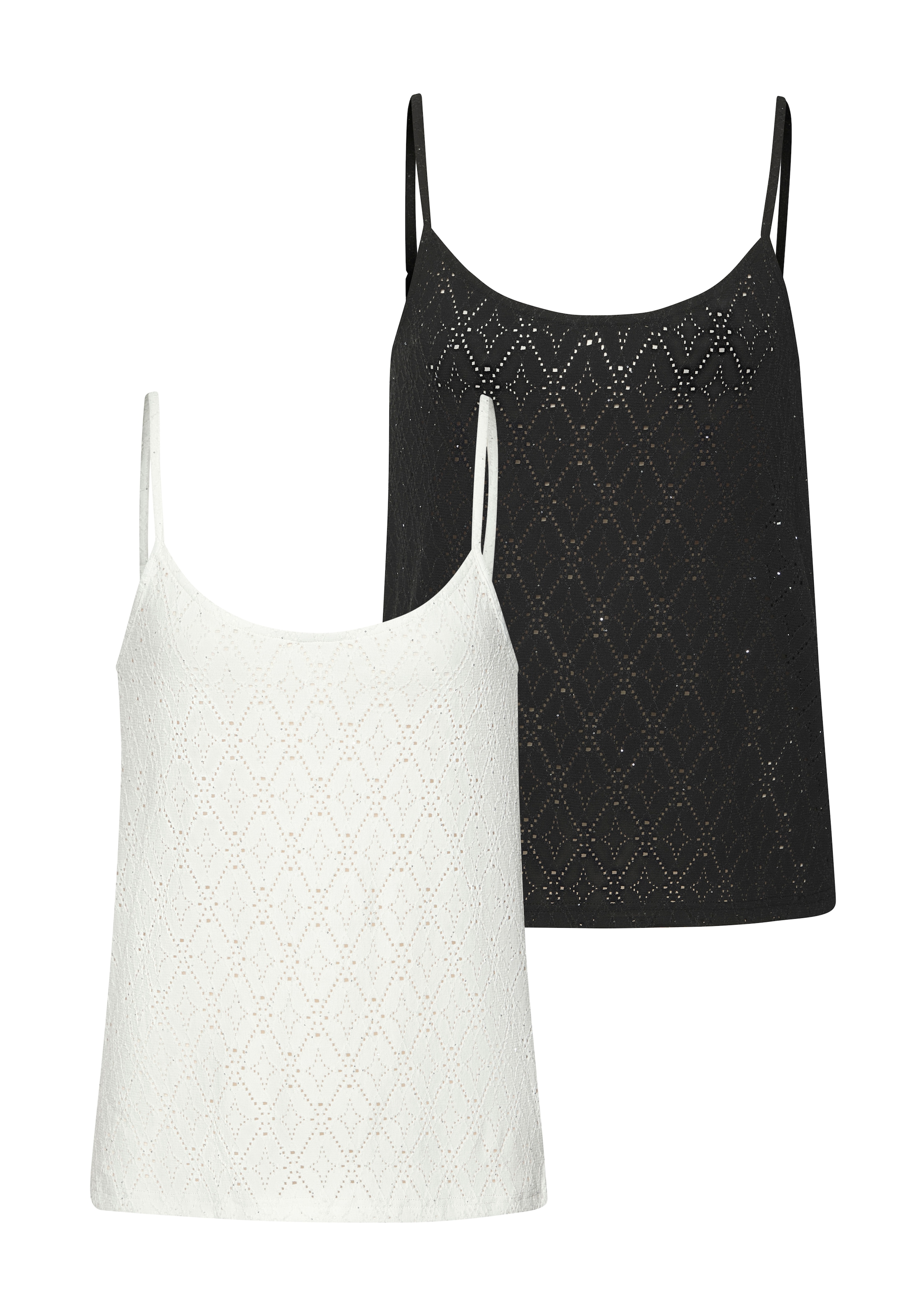 LASCANA Spaghettitop "mit funkelnden Pailetten" 2er-Pack, aus hochwertiger günstig online kaufen