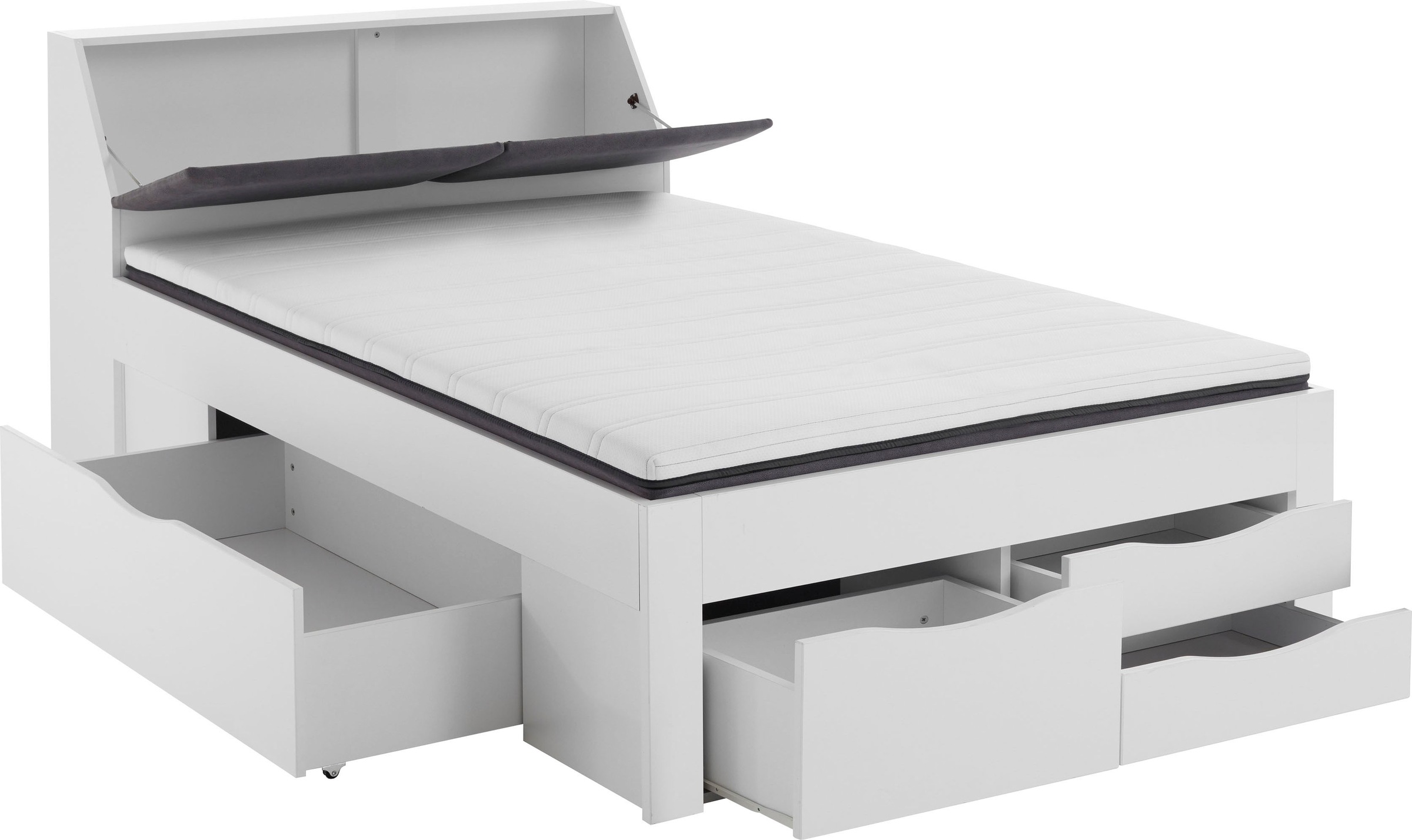 Relita Stauraumbett "Maxi" mit Schubladen und Stauraum im Kopfteil günstig online kaufen