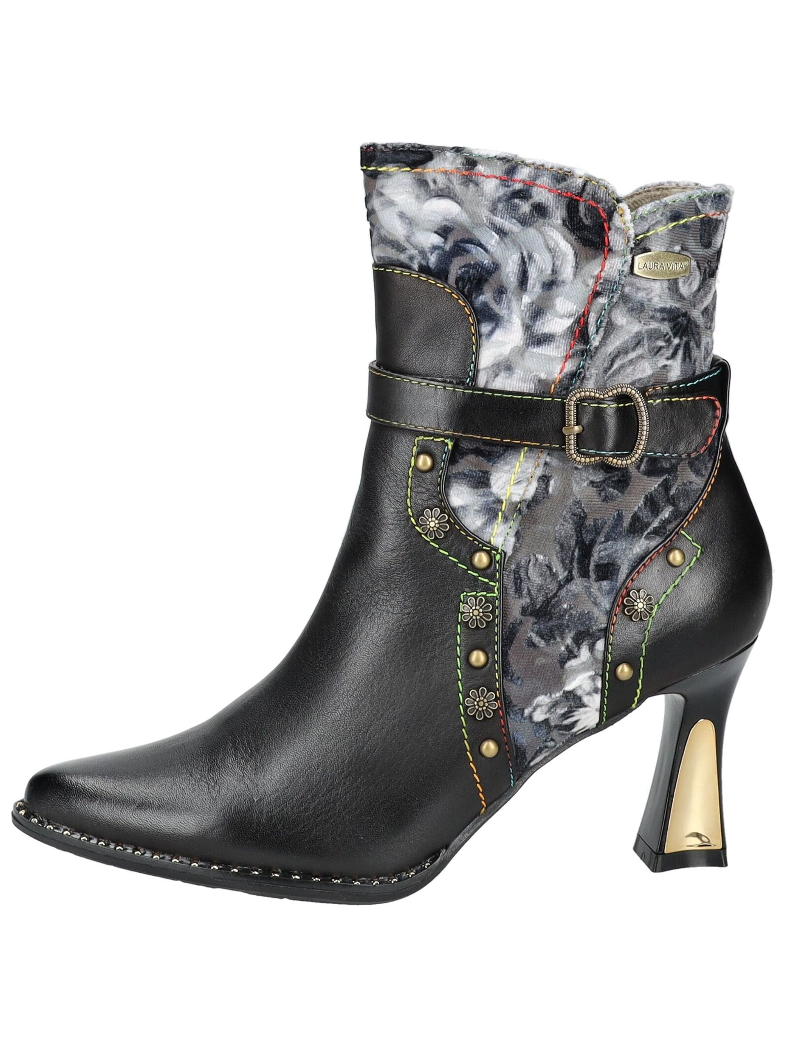LAURA VITA High-Heel-Stiefelette »LAURA VITA Stiefelette Leder/Textil«