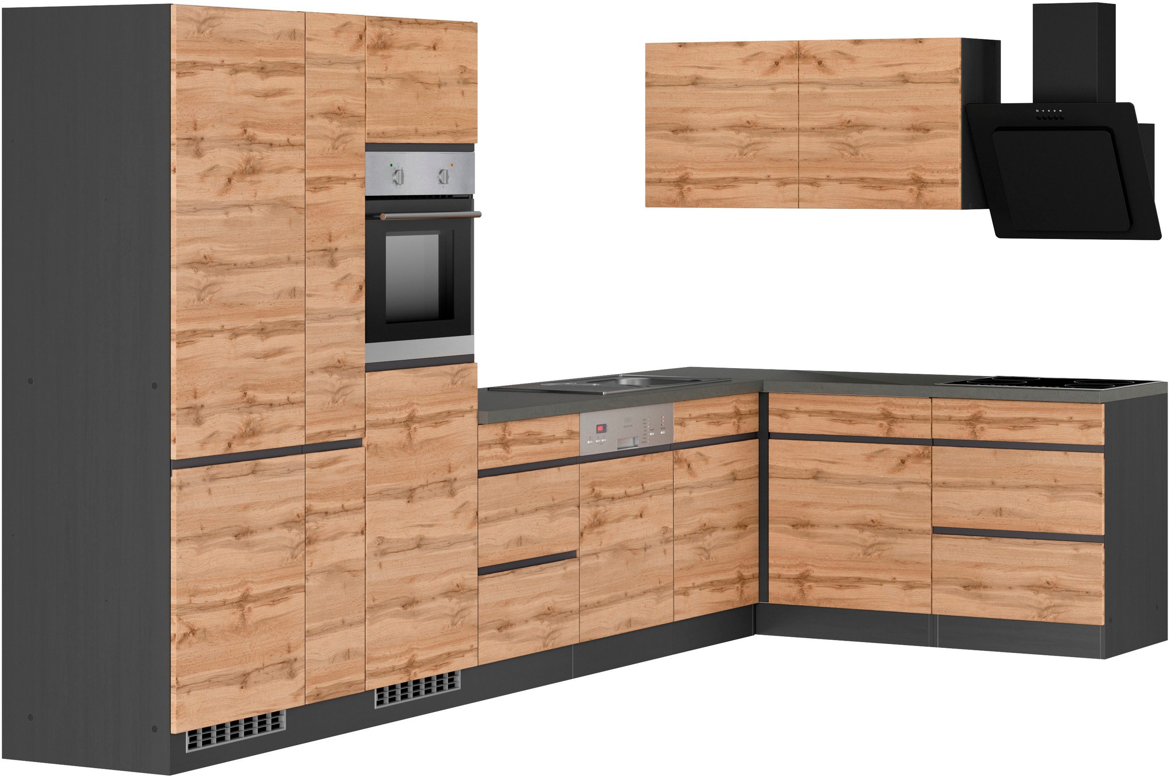 KOCHSTATION Winkelküche »KS-Riesa«, Stellbreite 390/180 cm, ohne E-Geräte
