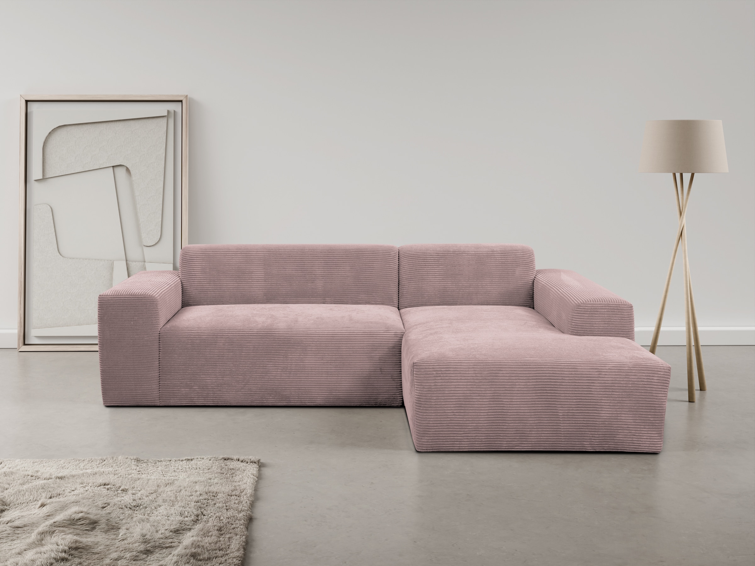 WERK2 Ecksofa "Zeus-L modern & zeitlos, Breite 253 cm, bequemes Sofa", Curv günstig online kaufen