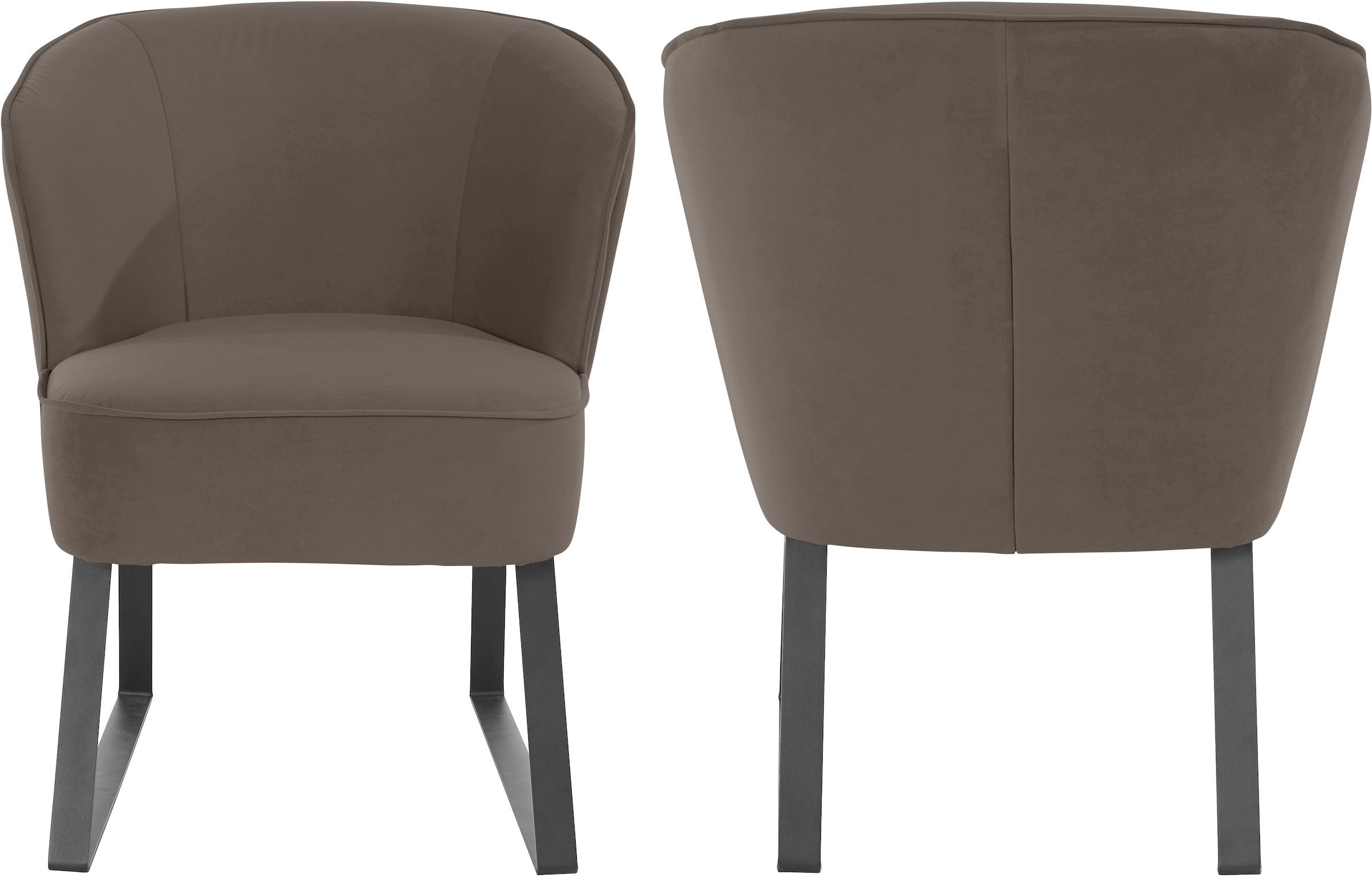 exxpo - sofa fashion Sessel »Americano, Loungesessel«, mit Keder und Metallfüßen, Bezug in verschiedenen Qualitäten, 1 Stck.
