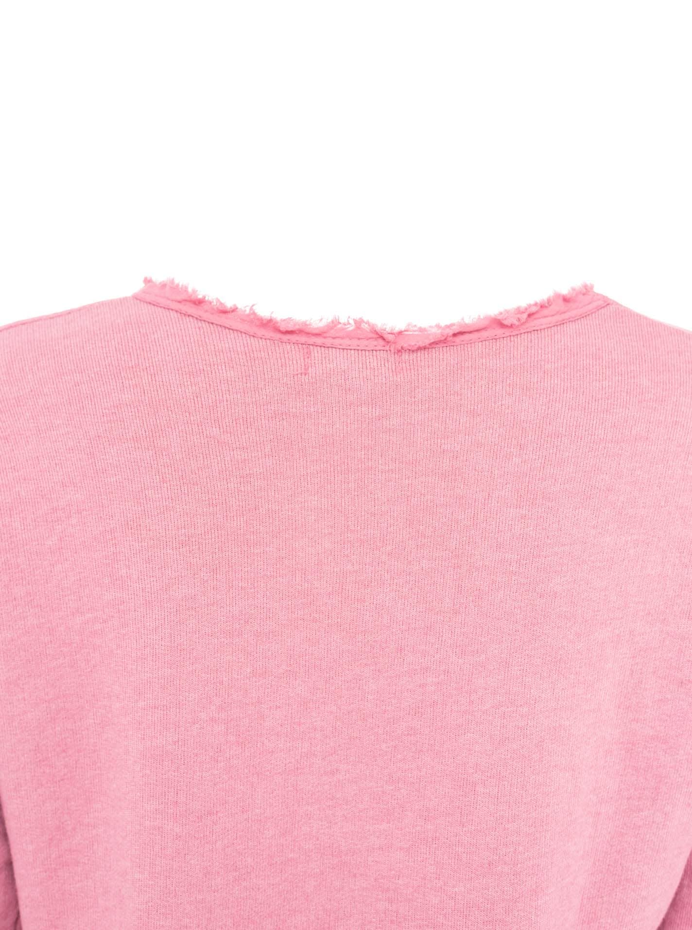 Zwillingsherz Sweatshirt »"Positive Mind"«, ausgefranster V-Ausschnitt, Used Look, Langarm, Schriftzug
