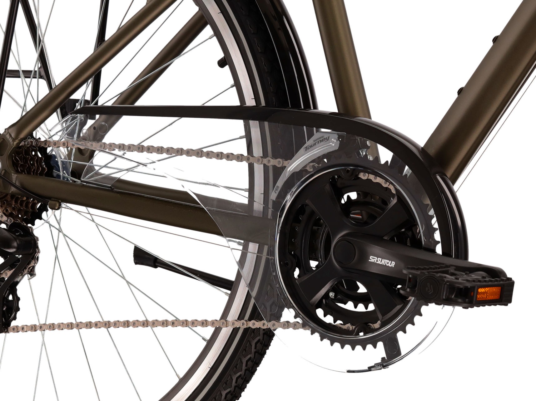 Kross Trekkingrad »KROSS Trekkingrad Trans 1.0 28" khaki«, 21 Gang, Shimano, ALTUS M310 Schaltwerk, Kettenschaltung