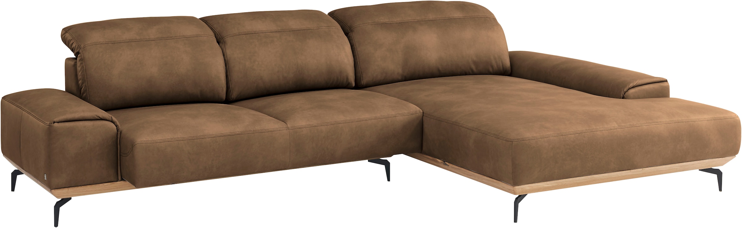 Musterring Wohnlandschaft »MR 2490«, Fuß Schwarz, Sitzhöhe 46cm, wahlweise mit Funktionen, Maße 342x207 cm
