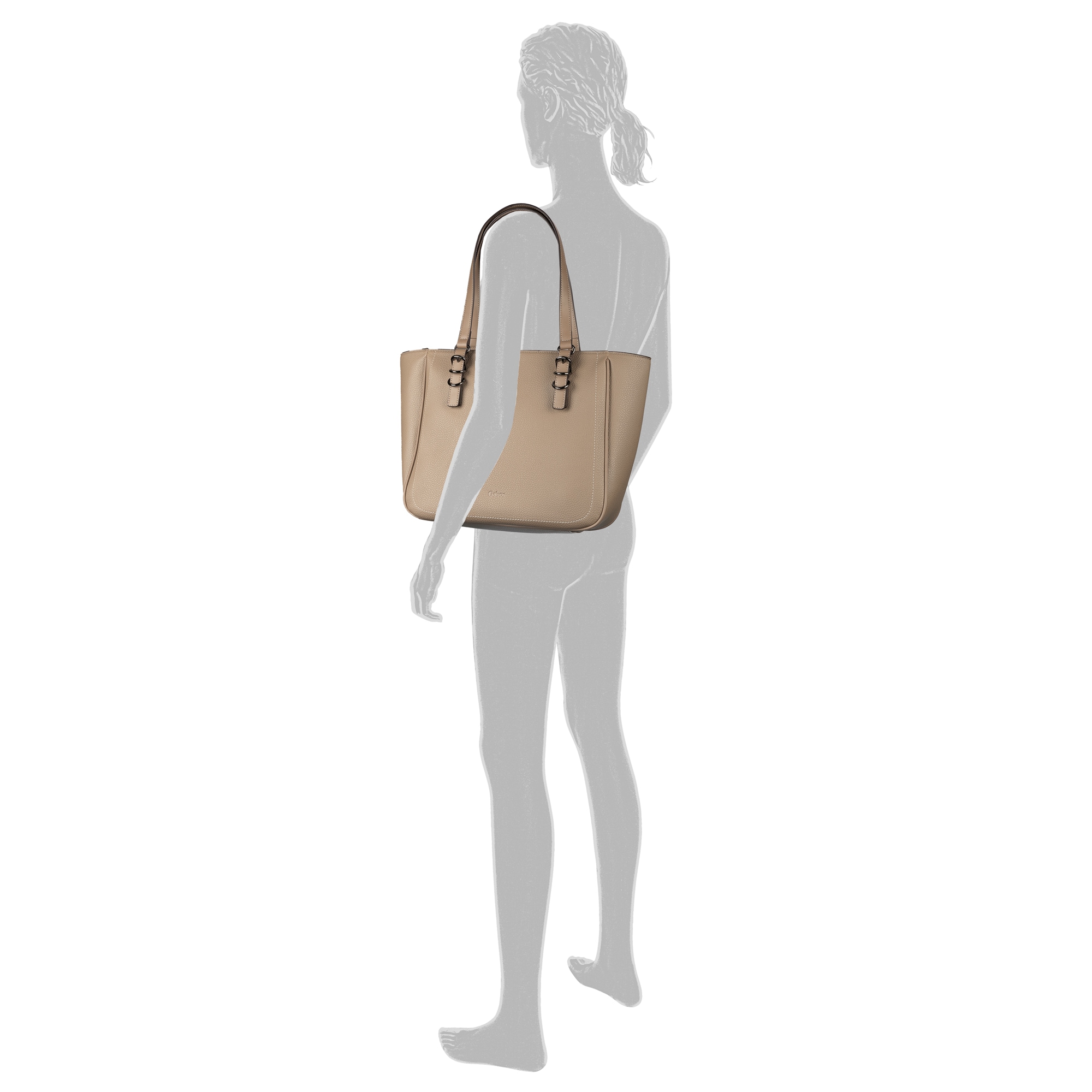 Gabor Shopper »Galinna«, weiches Lederimitat mit Metalldetails und Kontrastnähten