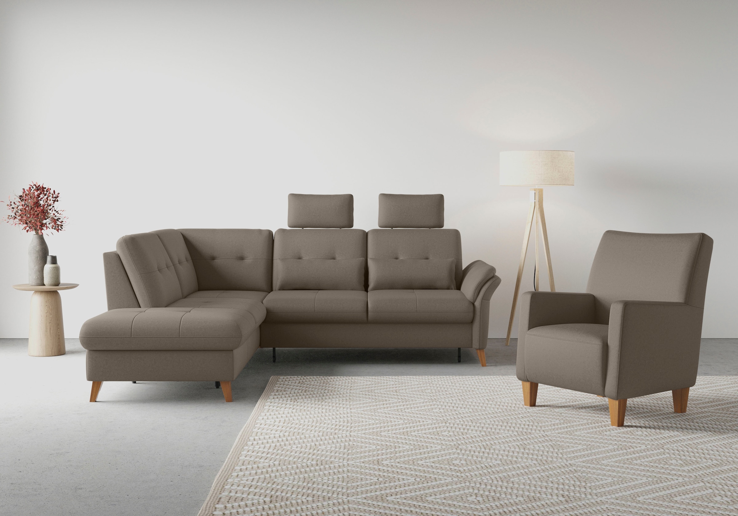 sit&more Ecksofa "Göteborg", inkl. Sitztiefenverstellung, wahlweise mit Bet günstig online kaufen