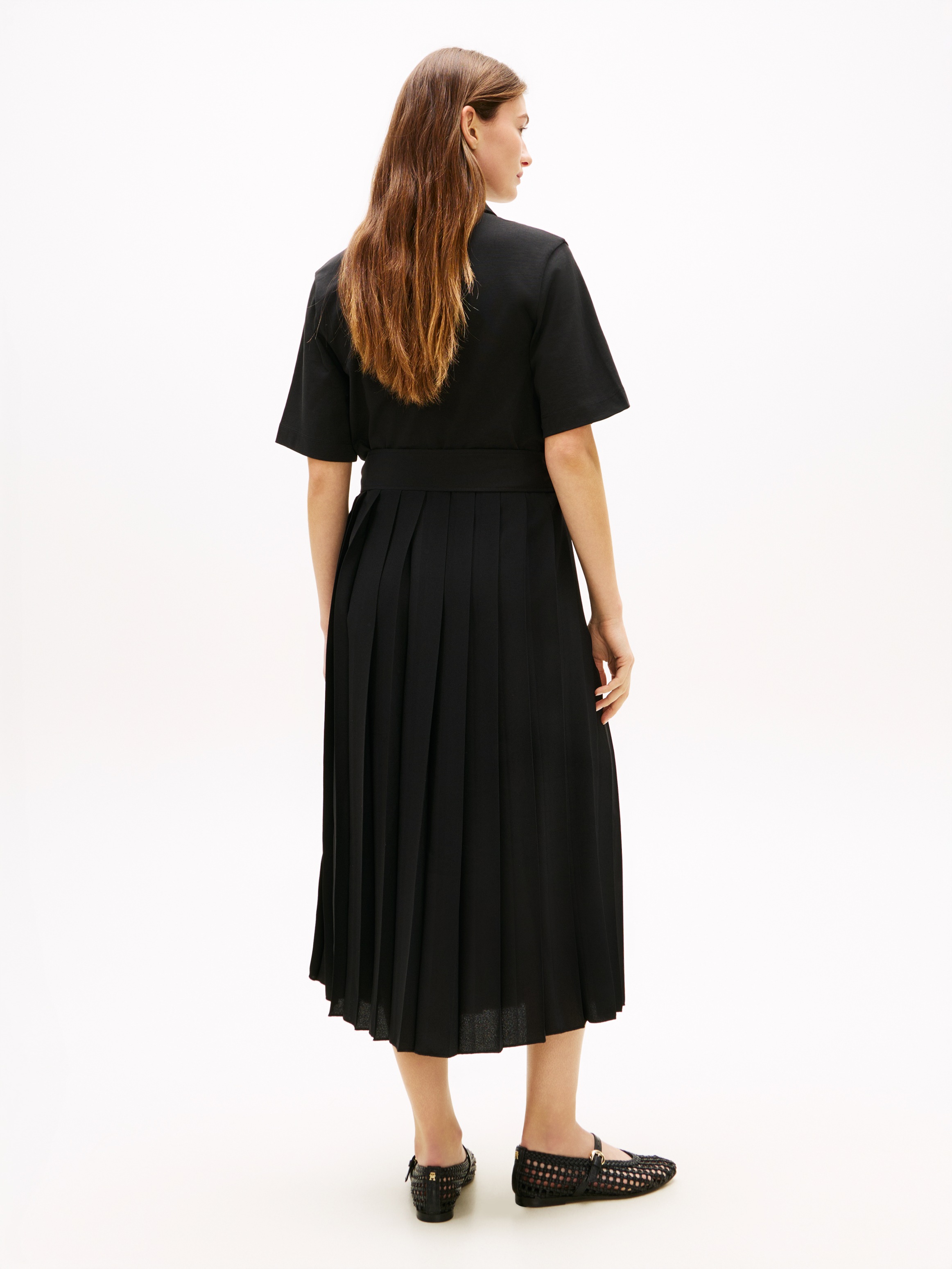 Tommy Hilfiger Hemdblusenkleid "GOLD BUTTON MIX MEDIA DRS" mit Bindegürtel günstig online kaufen