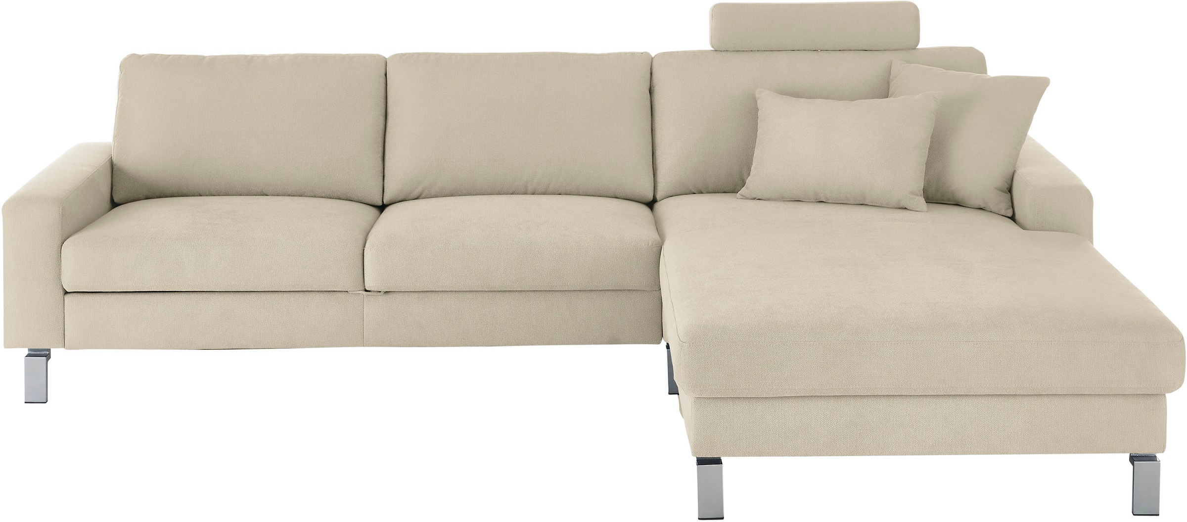 3C Candy Ecksofa »Lecce, wahlweise PUR-Schaumstoff oder Tonnentaschenfederkern« Bett im 2,5-Sitzer, teilmotorische Schlaffunktion im Longchair, L-Form
