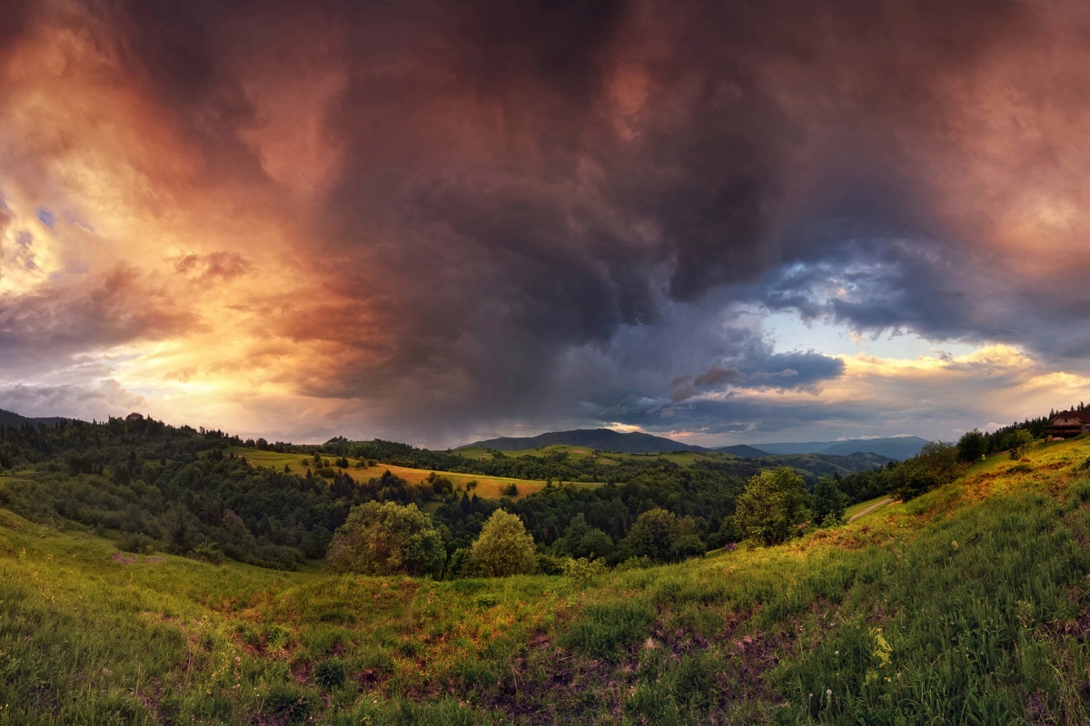 PAPERMOON Fototapete "Landscaft", B/L: 3,5mm x 2,6mm, Bahnen: 7 Stk. St., bunt, Schlafzimmer, Tapeten