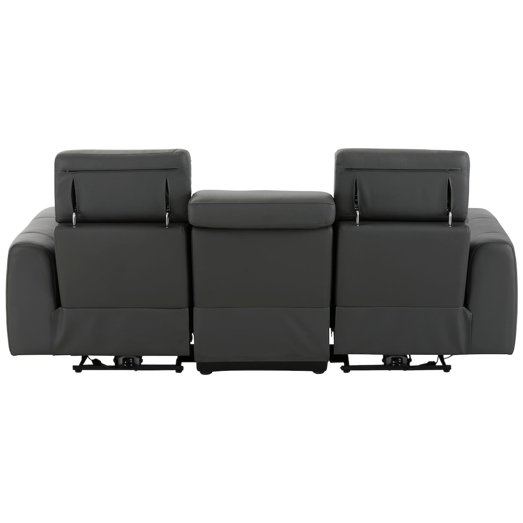 Wohnen Sofas & Couches Home affaire 3-Sitzer »Sentrano«, wählbar zwischen manueller oder elektrischer Relaxfunktion mit USB-Ansc