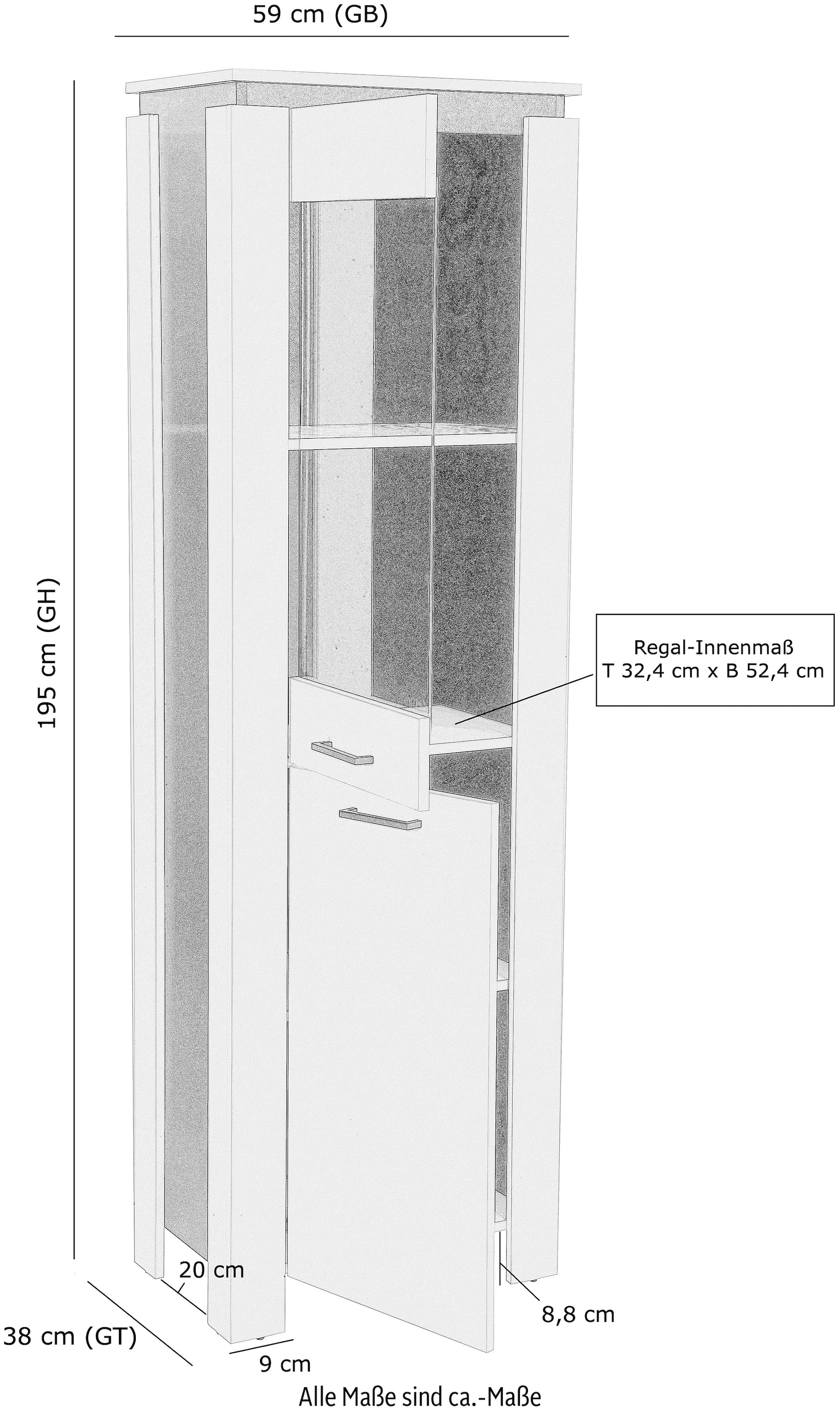 HELA Vitrine »DENVER«, mit Winkelstollen