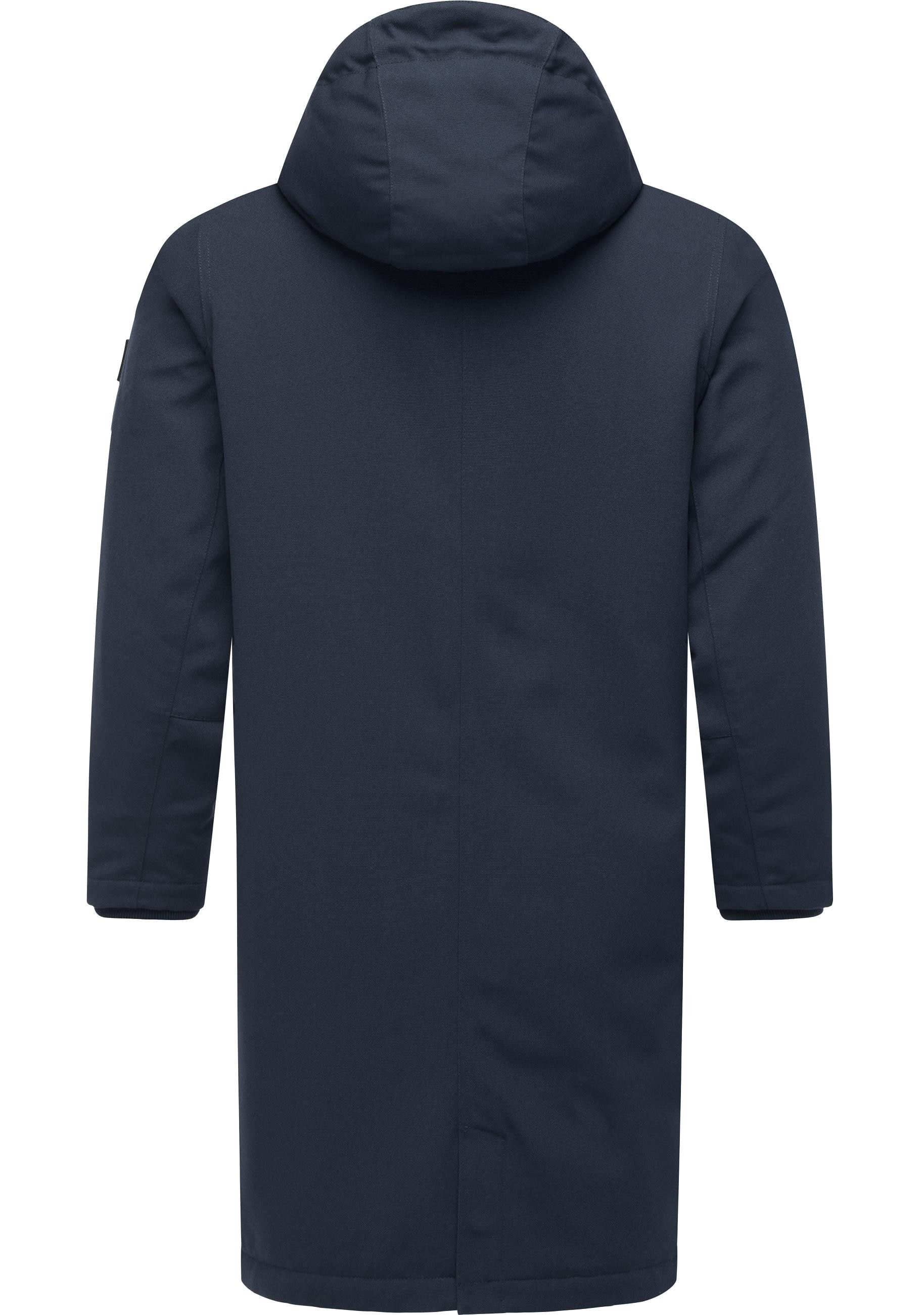 Ragwear Wintermantel »Mr Them Long«, lange wasserdichte Herren Winterjacke mit Kapuze
