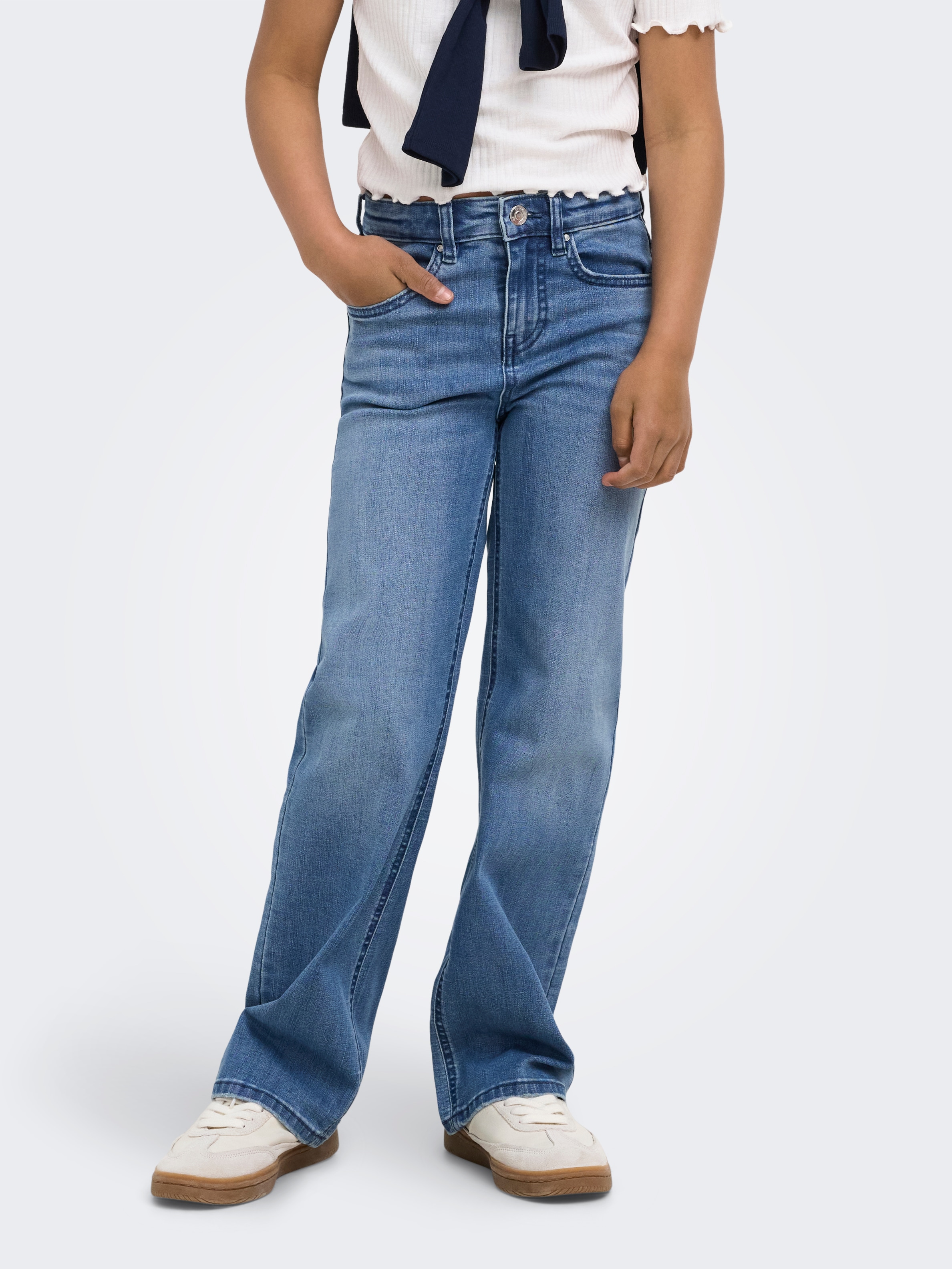 KIDS ONLY High-waist-Jeans "KOGJUICY-WAUW HW WIDE DNM GUA113 NOOS" Materialmix, high waist, wide fit