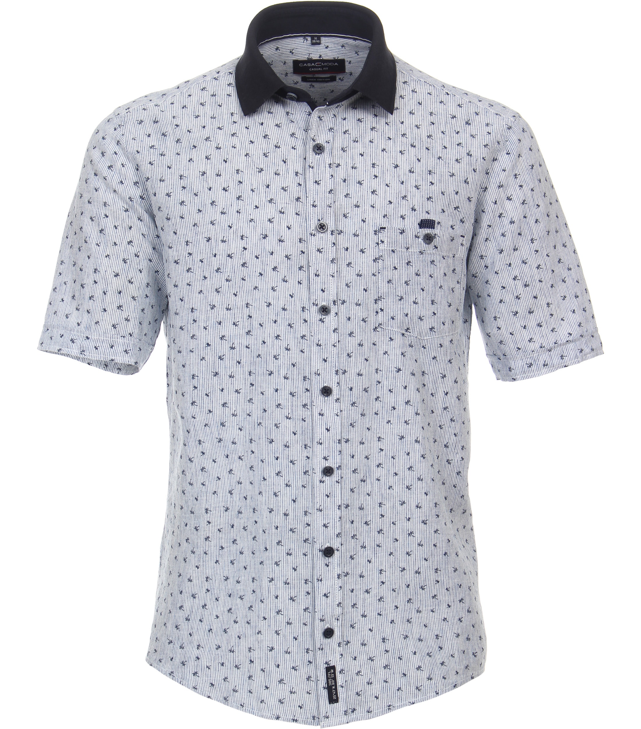 CASAMODA Kurzarmhemd "CASAMODA Leinenhemd Kurzarm Print" günstig online kaufen