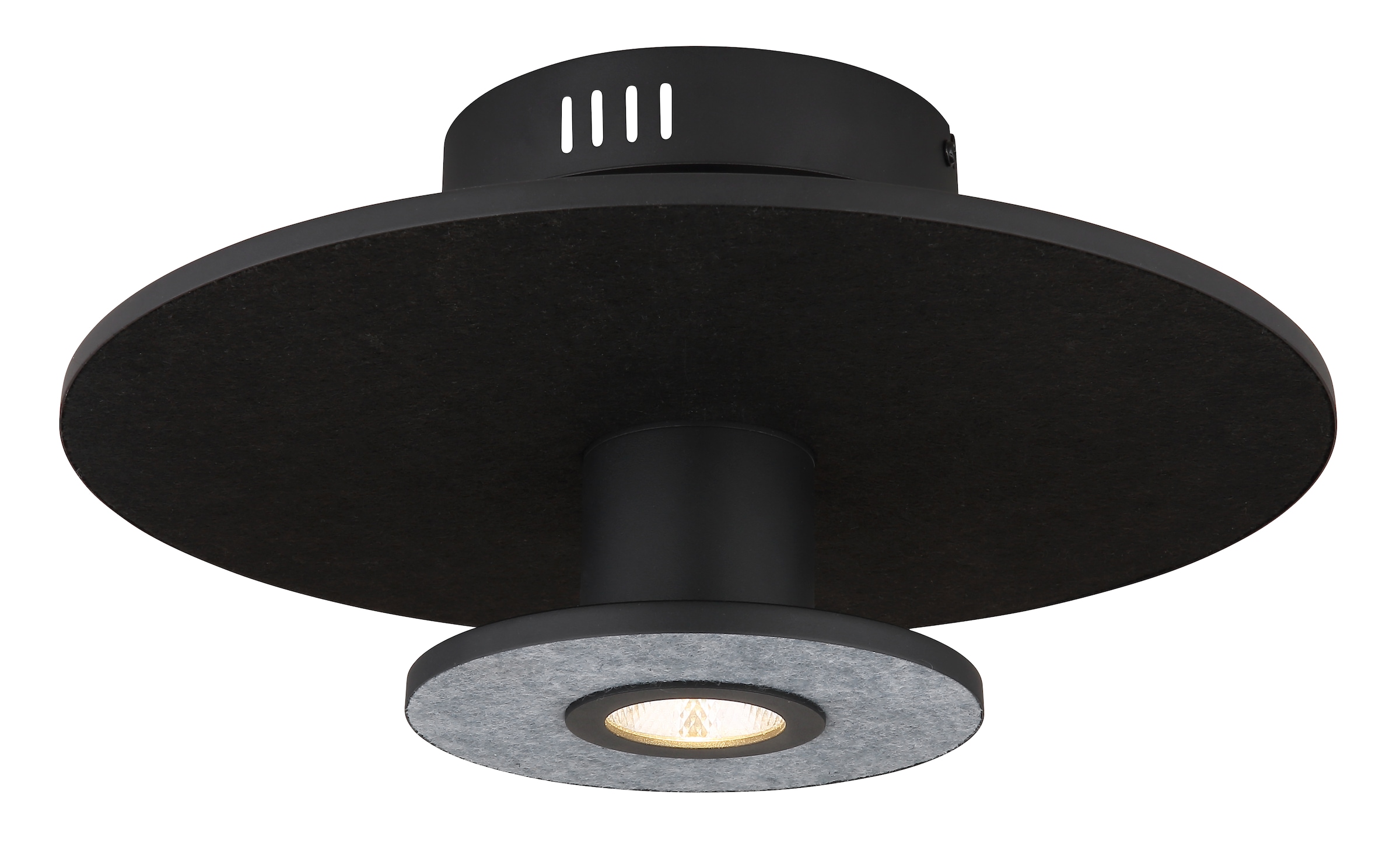 GLOBO LIGHTING LED Deckenleuchte "CARTER", Ø 38cm H: 18cm, 1 Stk.schwarz, Wohnzimmer, Leuchten, Deckenlampe/3 Stufen bei Lichtschein/Wohnzimmer