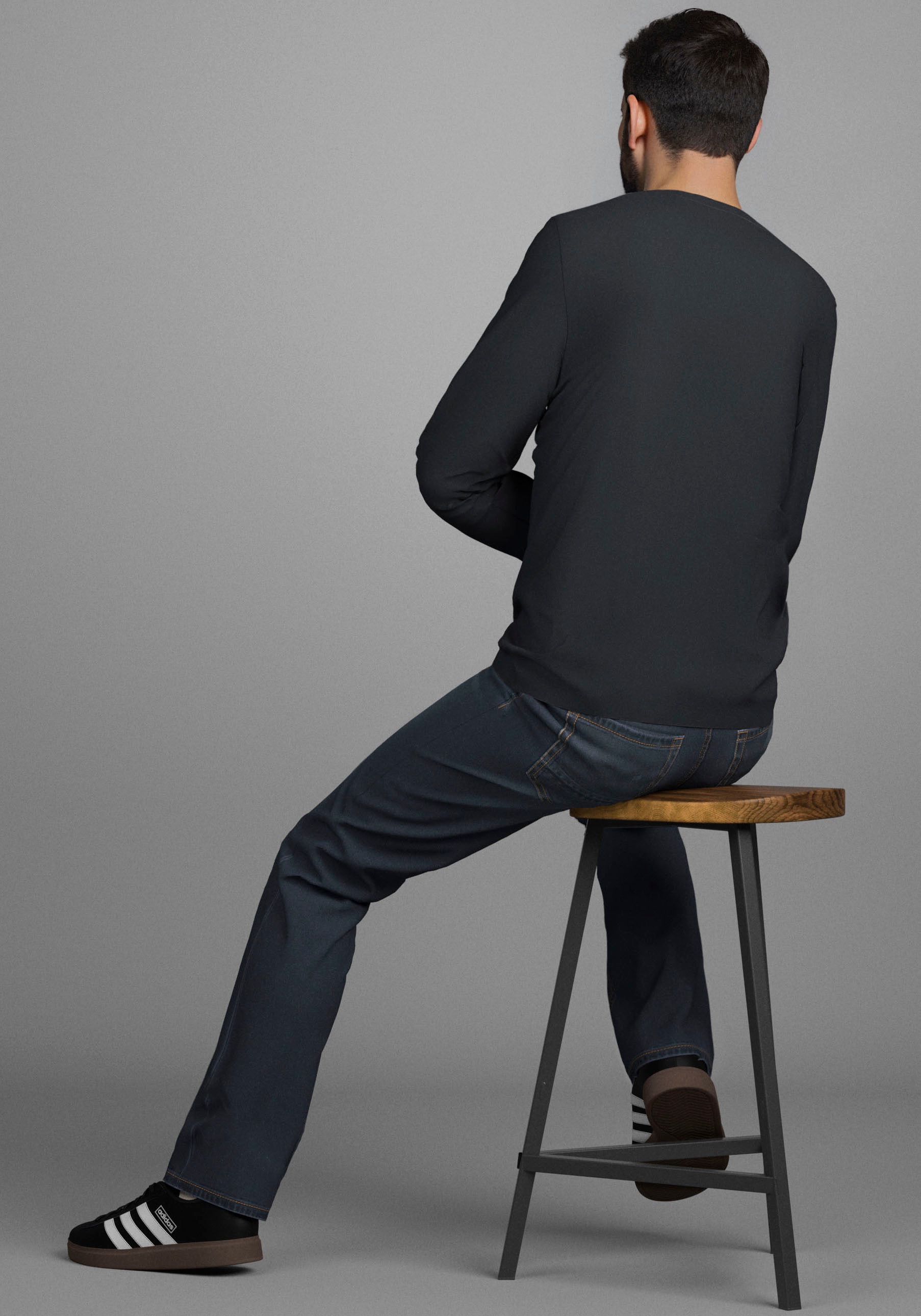 Man's World Rundhalsshirt »Neue Kollektion!« mit Bündchen