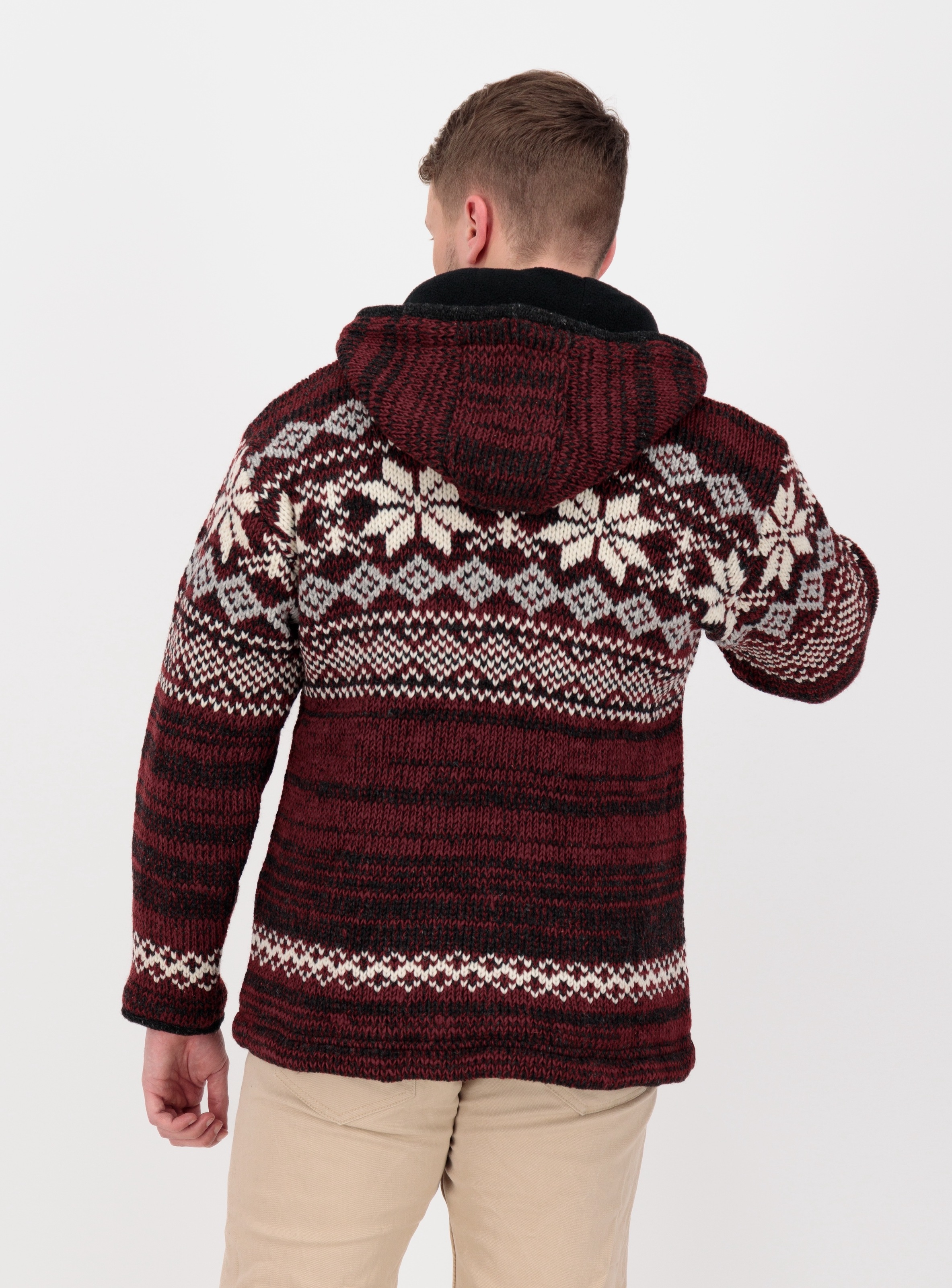 Thumbnail - DEPROC Active Strickfleecejacke "LHOTSE MEN" mit Kapuze und weichem Fleece gefüttert