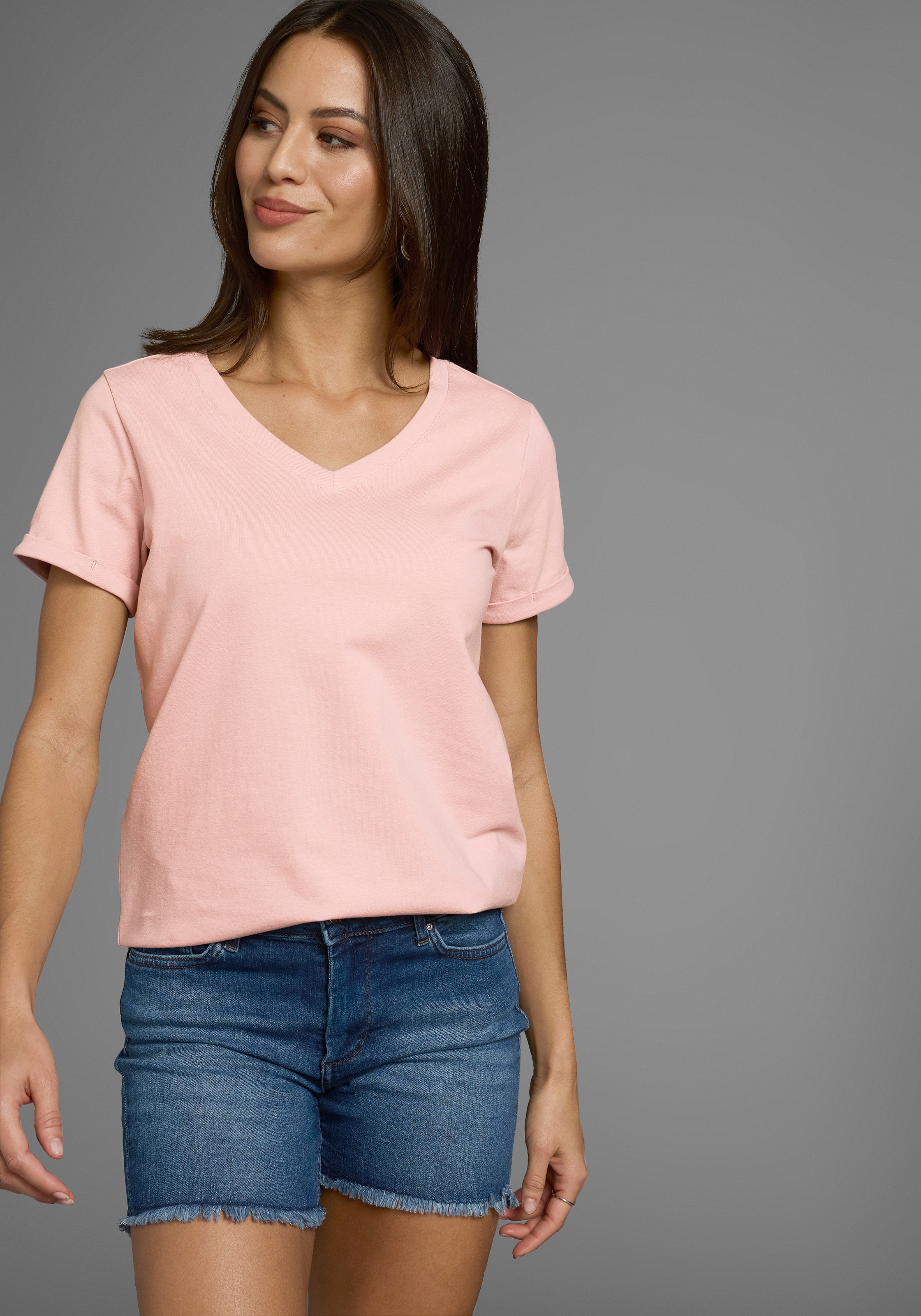 Laura Scott Longshirt, (2-er Pack), V-Ausschnitt günstig online kaufen