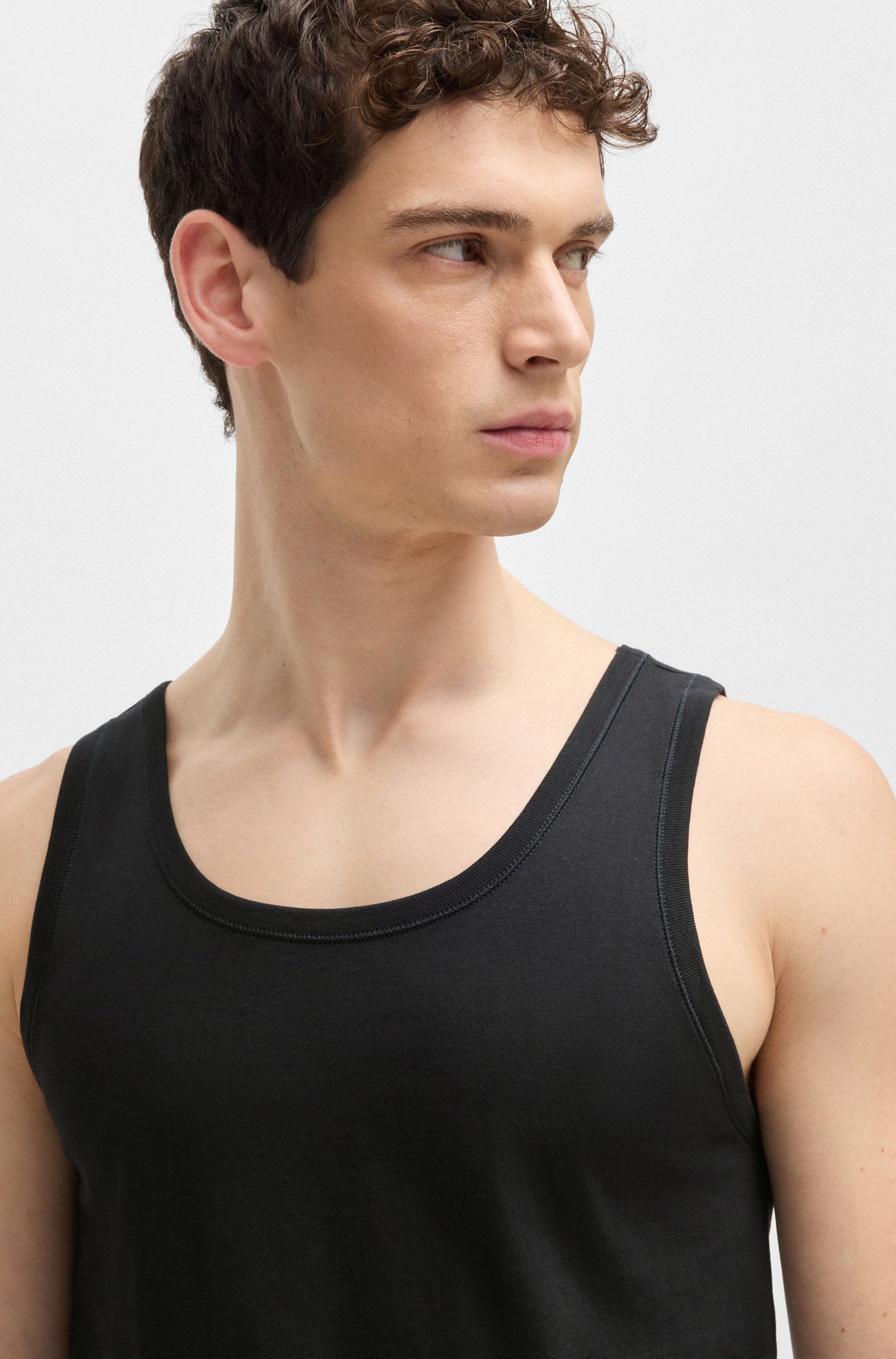 BOSS Unterhemd »Tank Top 3P CO«, (Packung, 3 St.), mit Rippbündchen