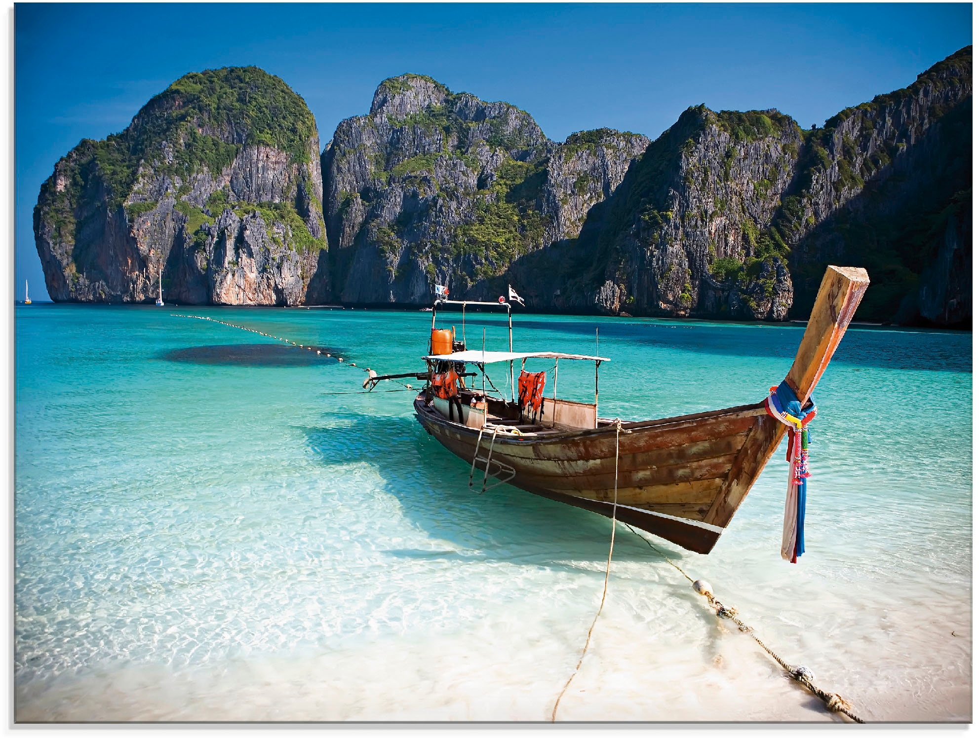 Artland Glasbild "Maya Bay, Koh Phi Phi Leh, Thailand" Boote & Schiffe 1 St günstig online kaufen