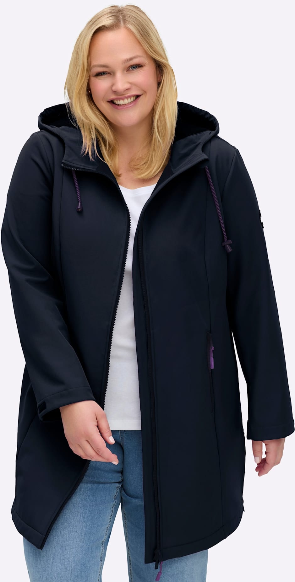 Sheego Softshelljacke, mit Kapuze günstig online kaufen