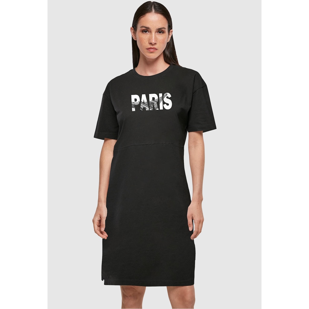 Merchcode Shirtkleid »Merchcode Damen Ladies Paris Eiffel Tower Oversized Slit Dress«, (1 tlg.)