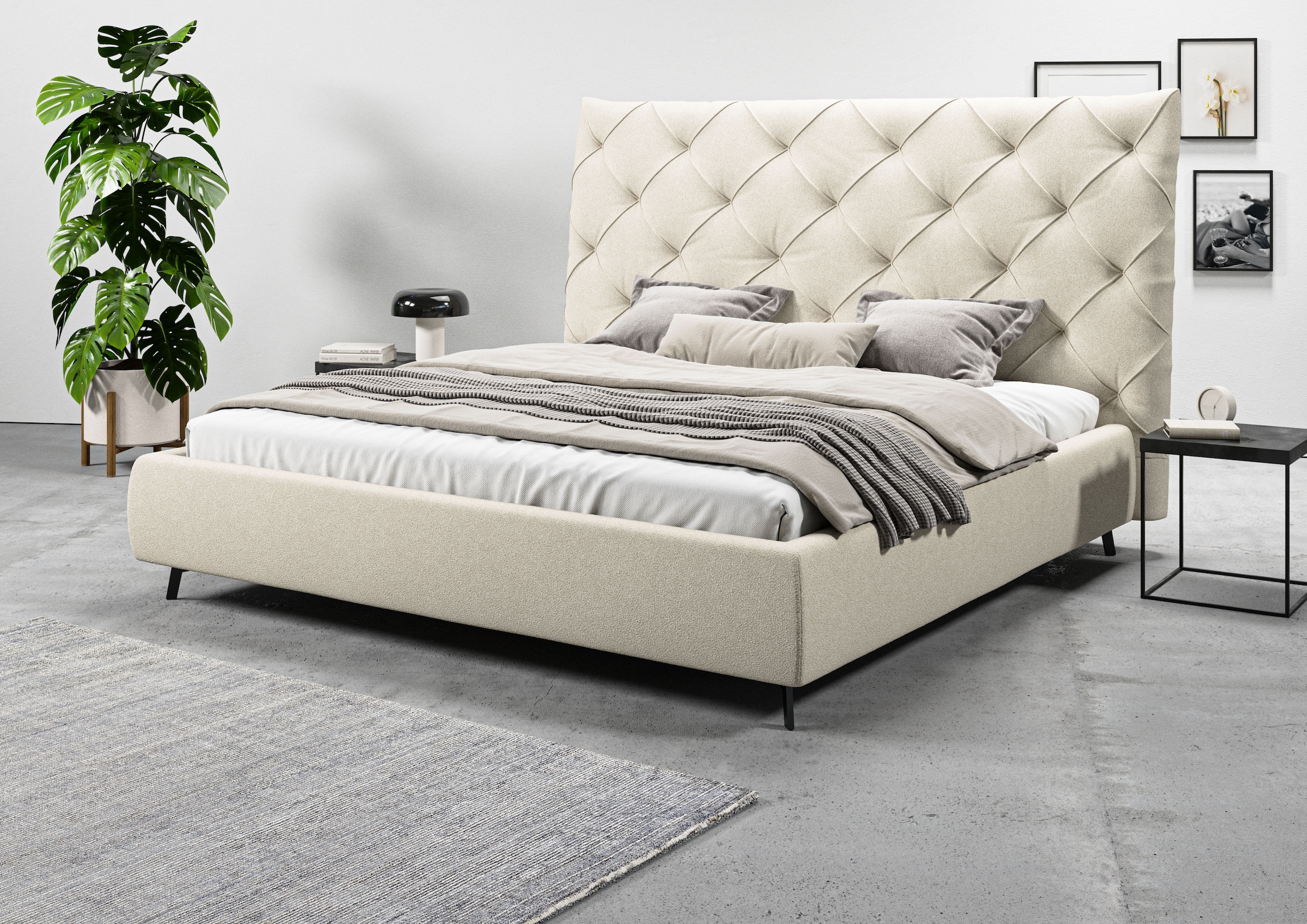 Home affaire Polsterbett "Maxime, in 4 Breiten bis 200cm, auch in Leder" Ko günstig online kaufen