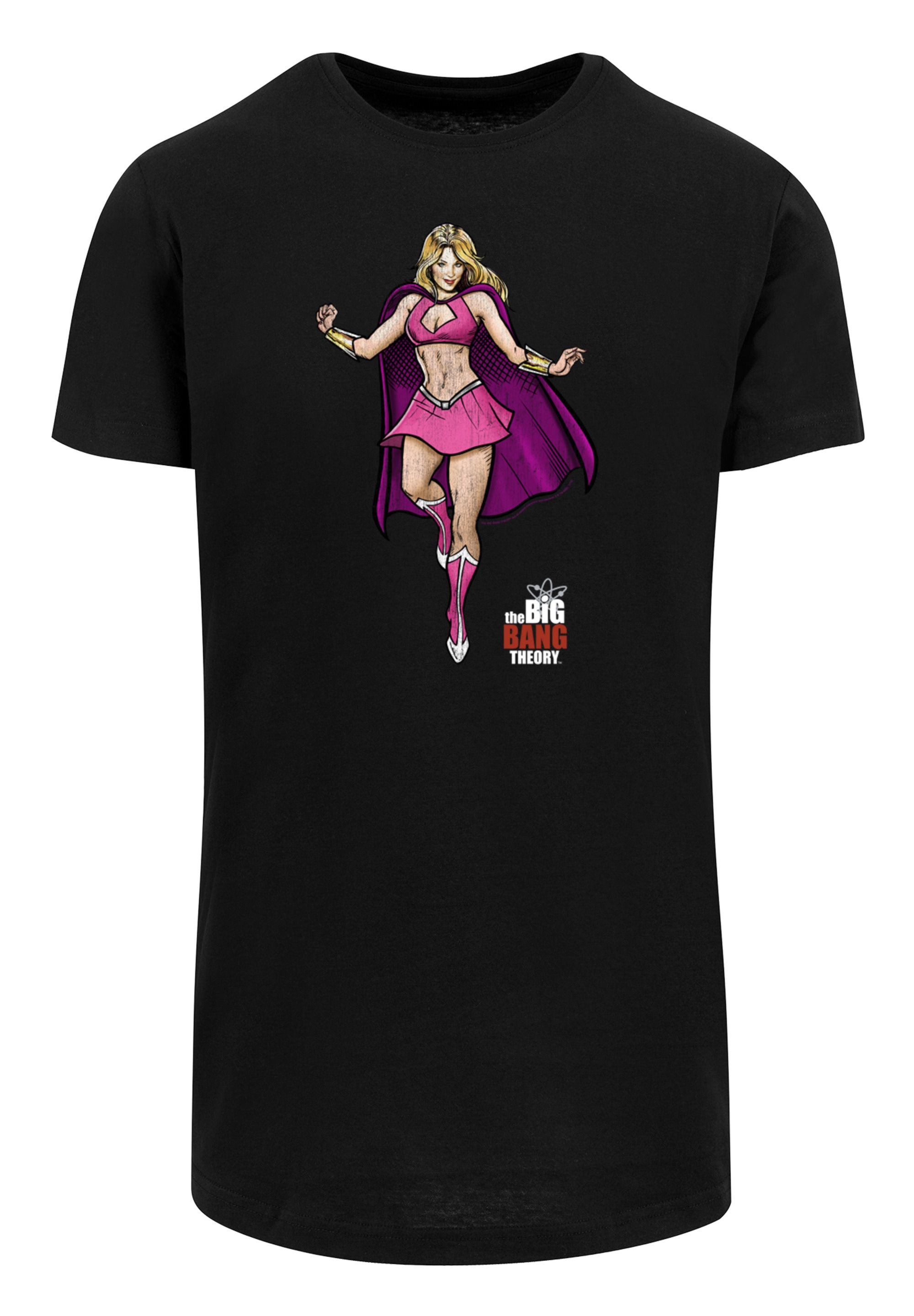 F4NT4STIC T-Shirt »Long Cut Shirt 'Big Bang Theory Penny Superhero'«, Herren,Premium Merch,Lang,Longshirt,Bedruckt