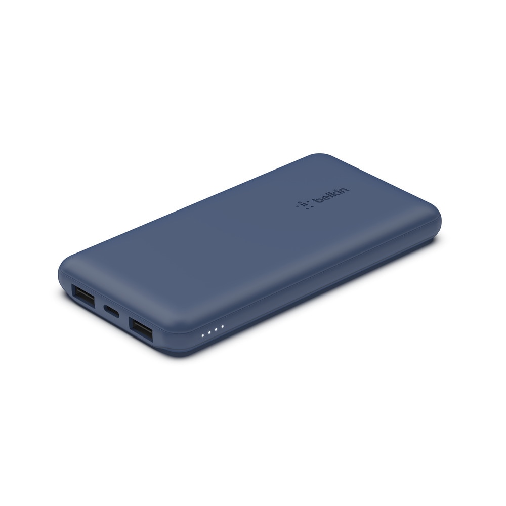 BELKIN Powerbank "BoostCharge 10.000mAh Powerbank 15 Watt zum Laden von 3 Geräten", 3,7 V 10.000mAh, blau, Akkumulatoren, 1x USB-C, 2x USB-A, Power