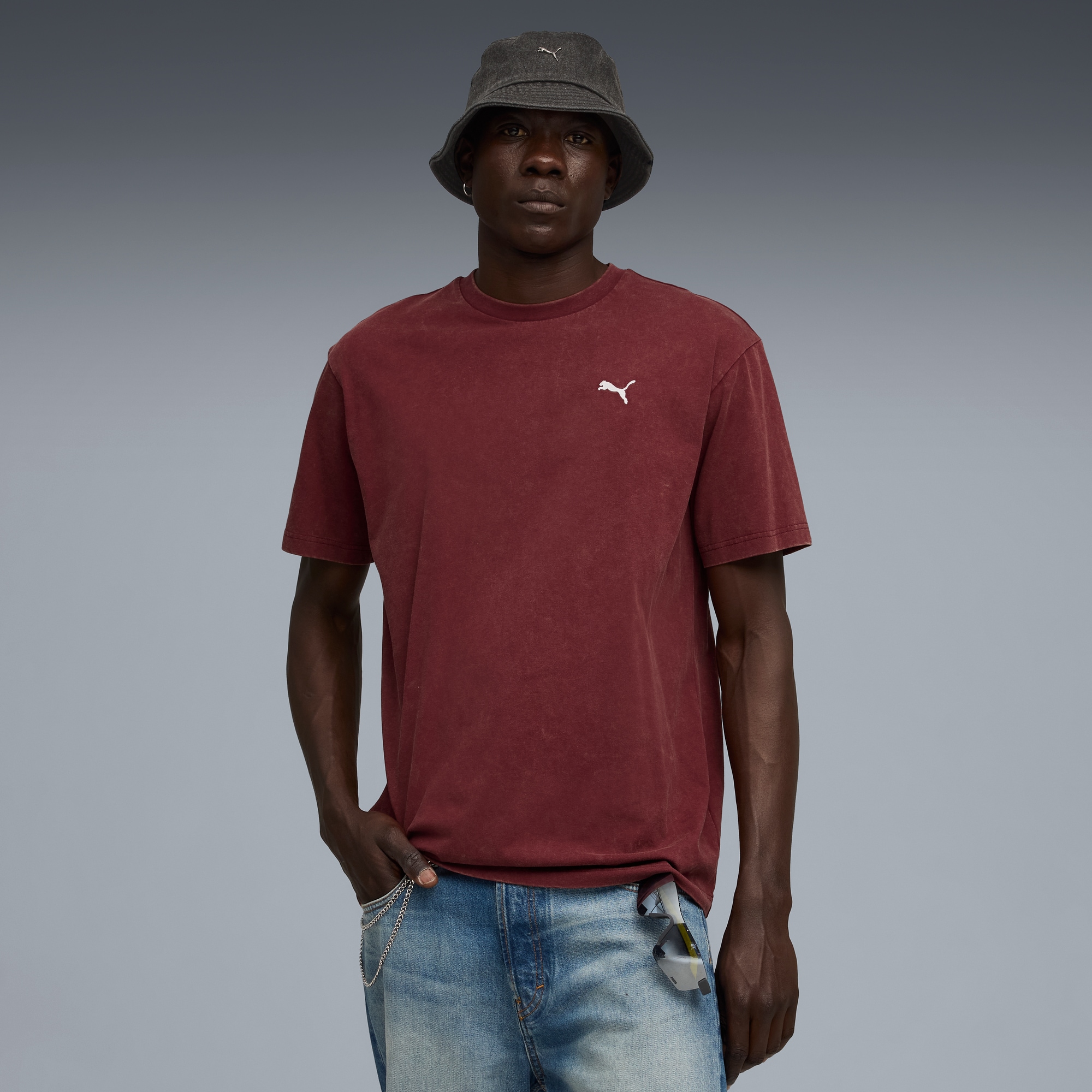PUMA T-Shirt "ESS ELEVATED RELAXED WASH TEE" Kurzarm, für Freizeitaktivitäten, aus weichem Jersey-Material