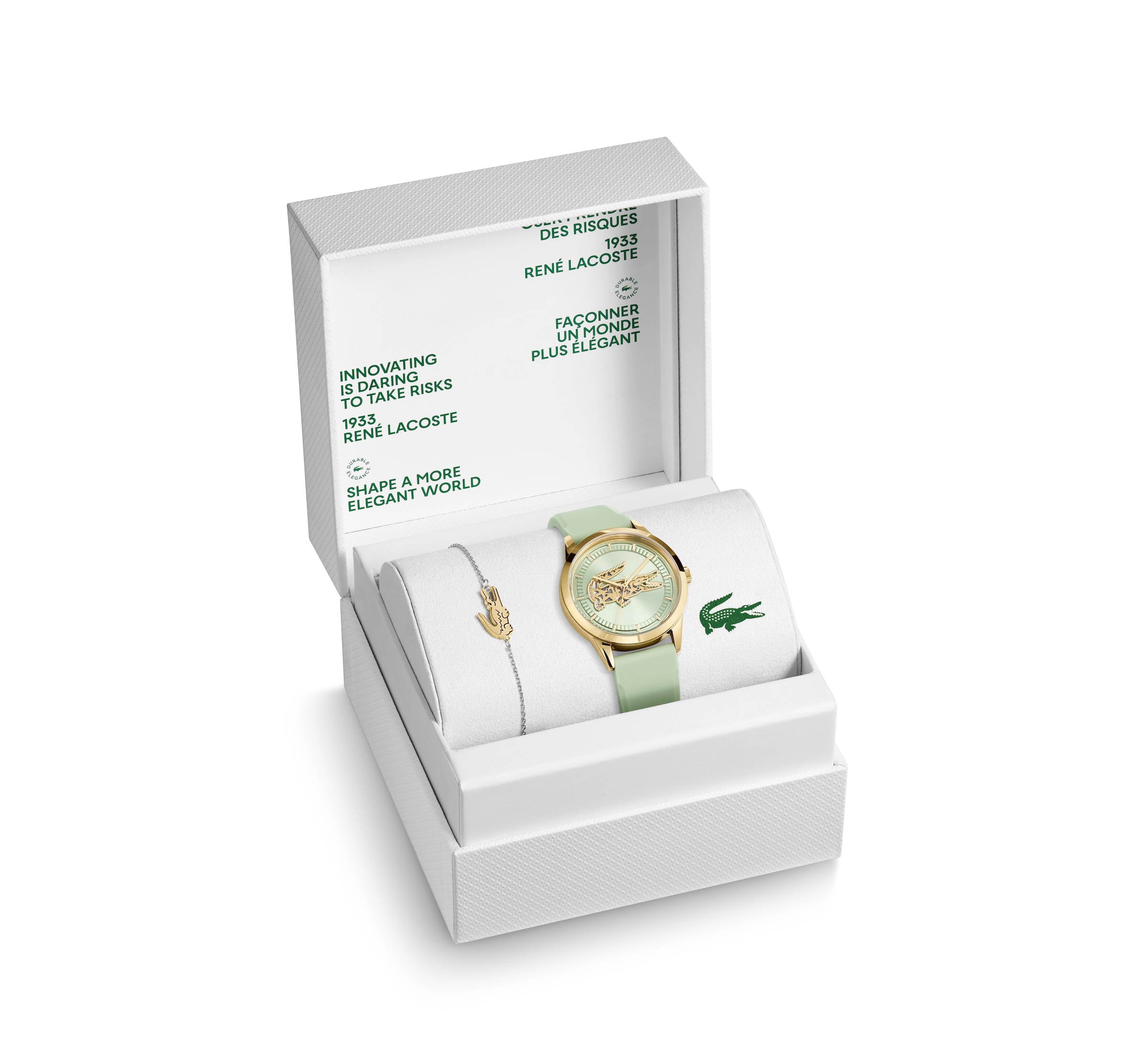 Lacoste Quarzuhr »Gift Set« Armbanduhr, Damenuhr, Silikonarmband, Ideal auch als Geschenk, analog