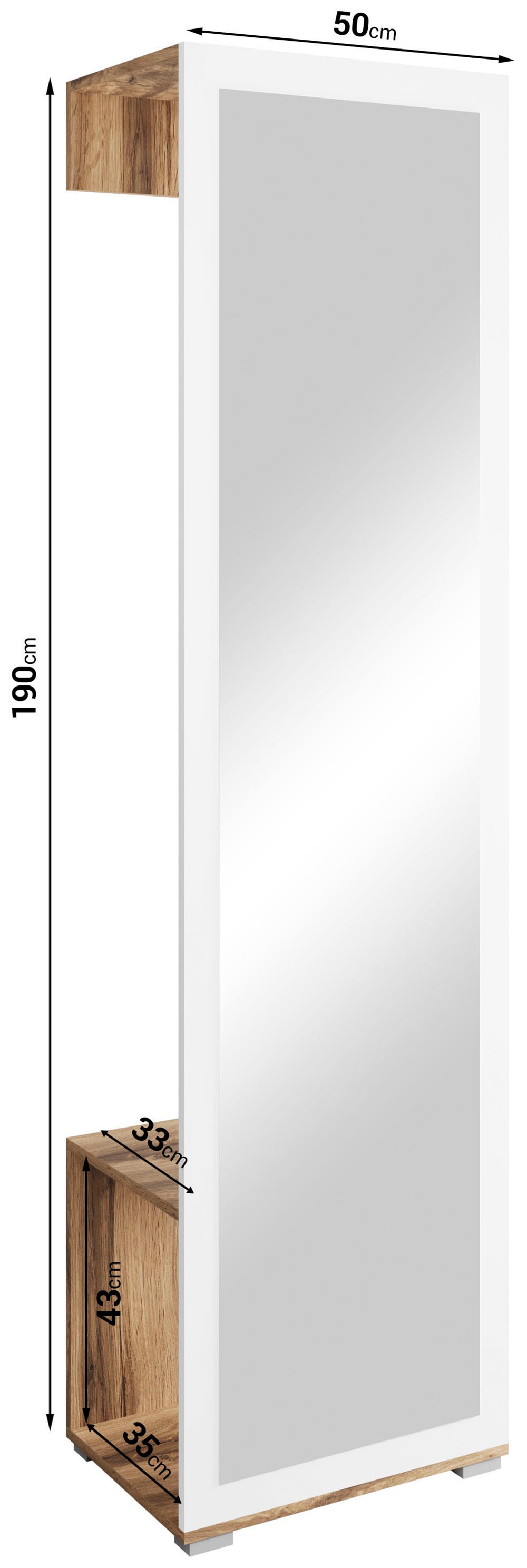 INOSIGN Garderobenschrank »Paris«, mit 1 Kleiderstange und 1 Frontspiegel (Höhe 190 cm)