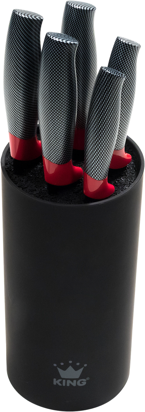 KING Messerblock »Carbon Optic«, 9 tlg., inkl. 3-teiligem Dosen-Set