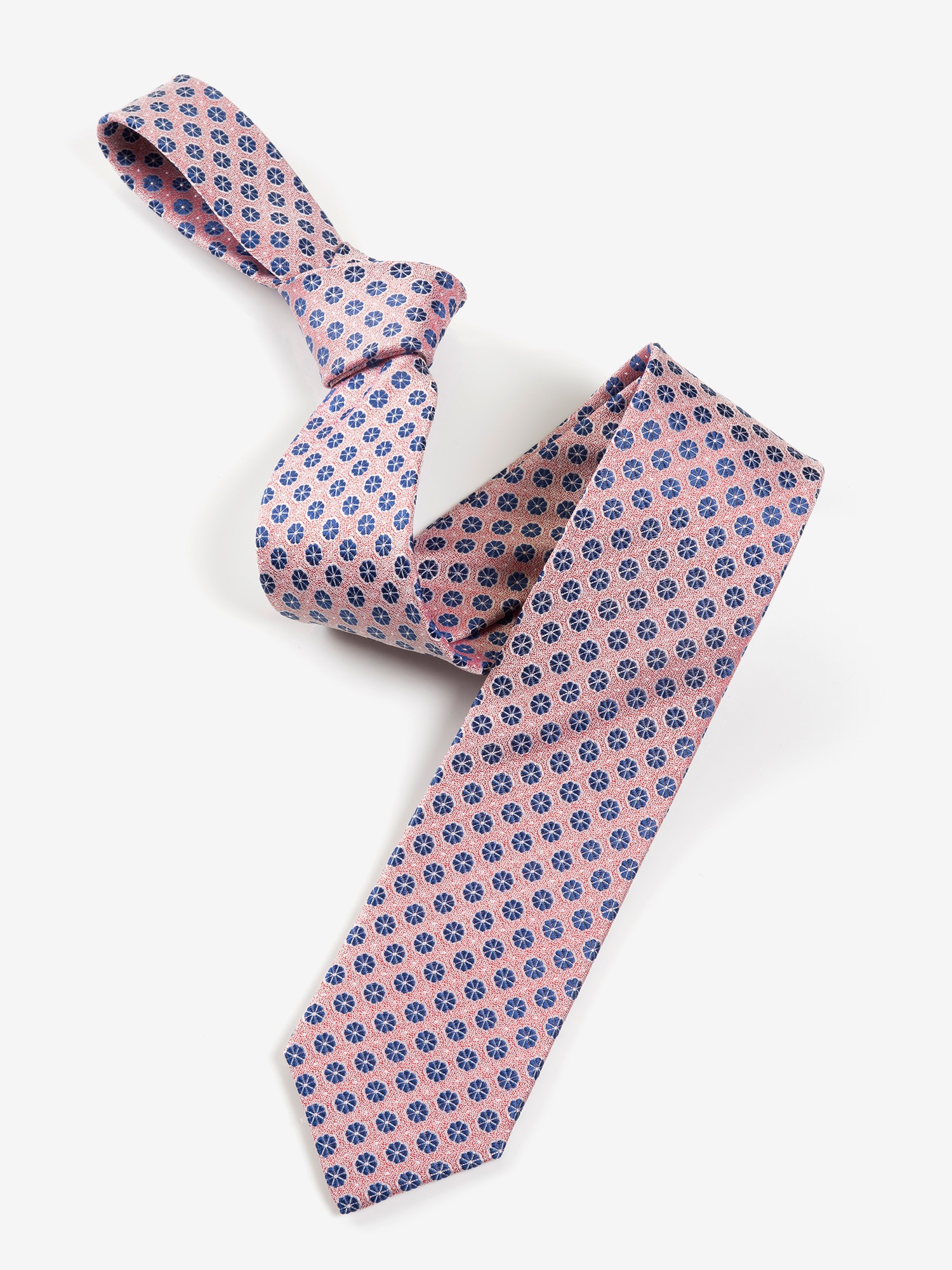 MONTI Krawatte 1 Stk. aus reiner Seide, mit blauen Ornamenten, 6,5 cm breit günstig online kaufen