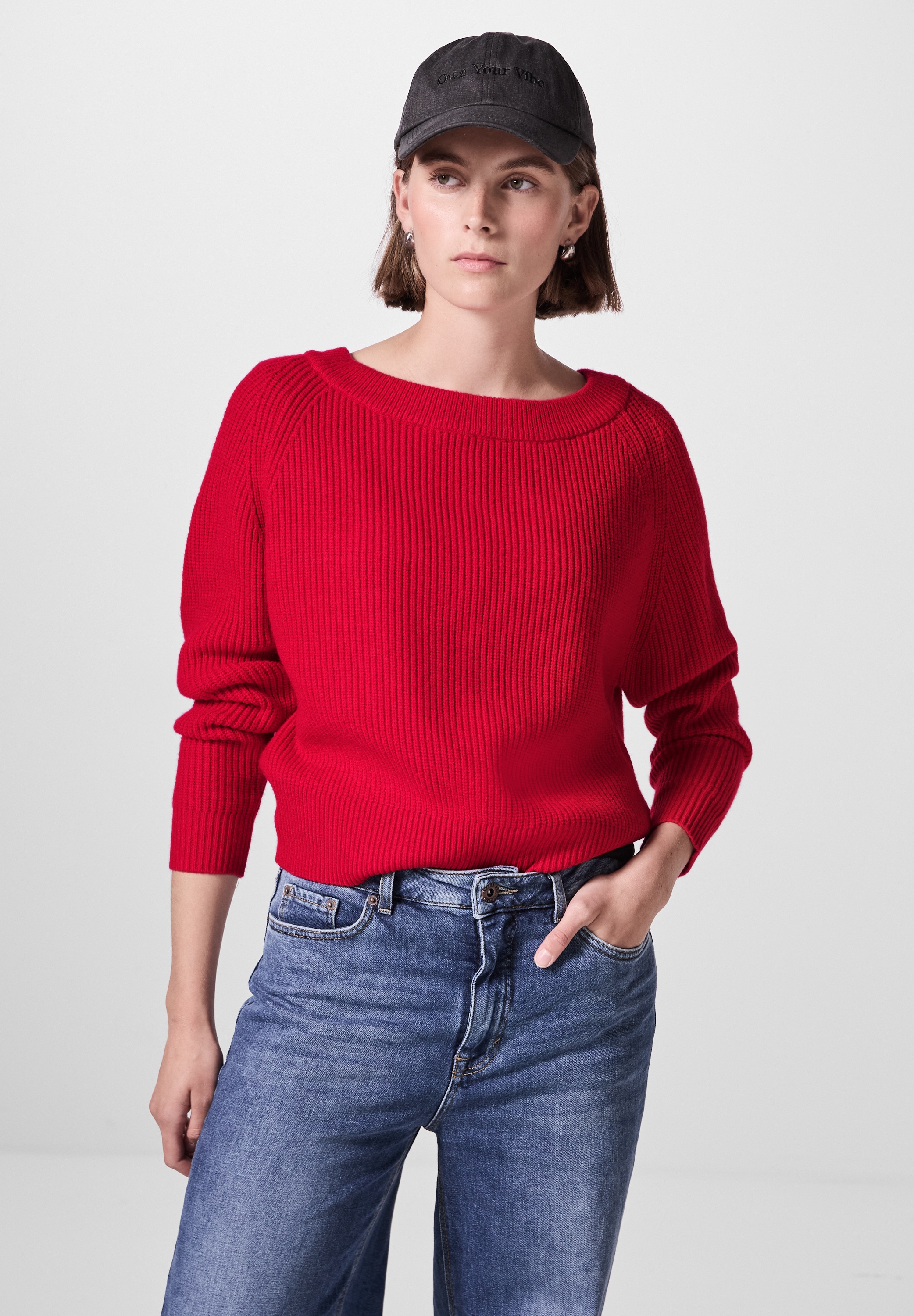 STREET ONE STUDIO Strickpullover, mit U-Boot-Ausschnitt