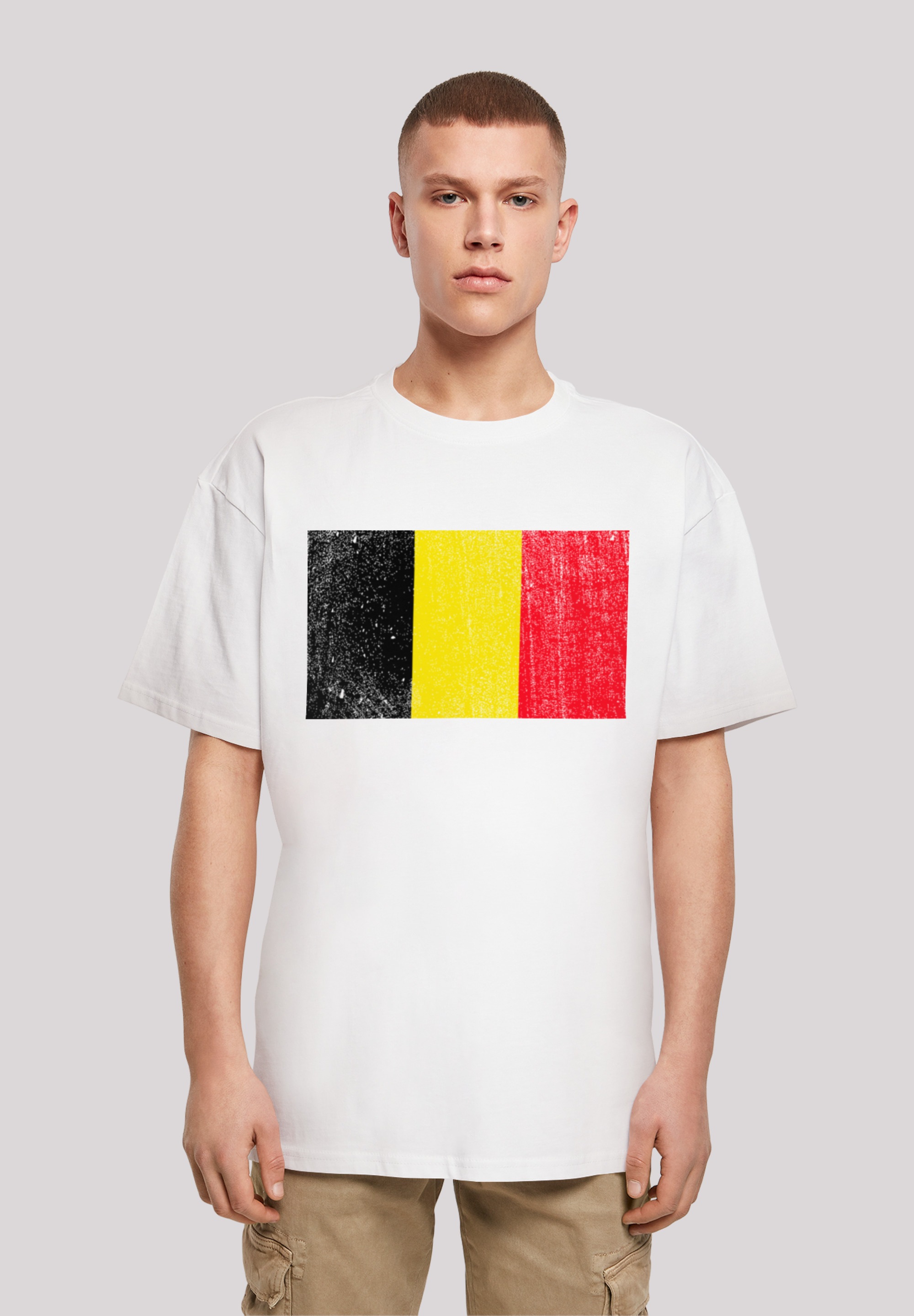 F4NT4STIC T-Shirt "Belgium Belgien Flagge", Print