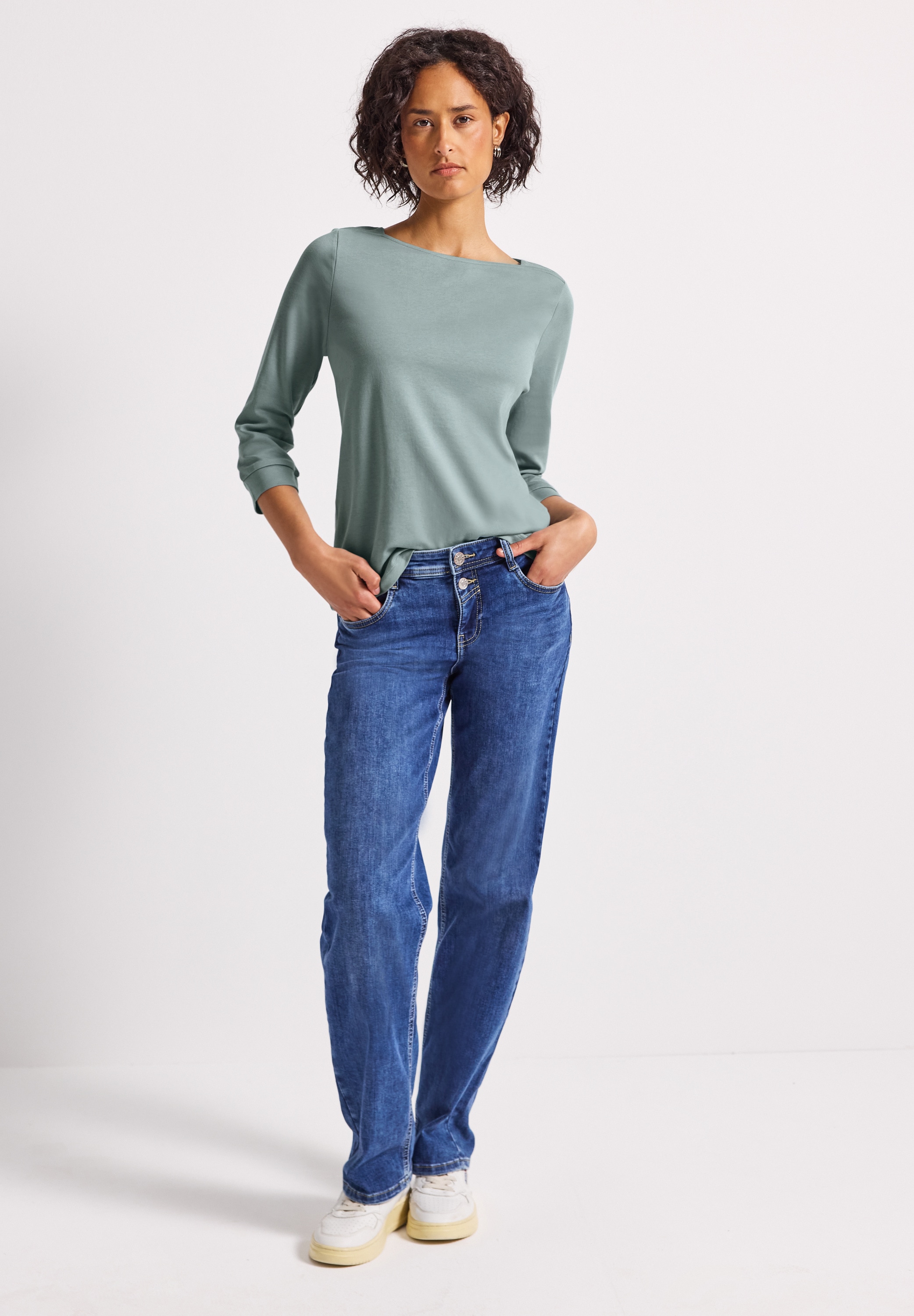 STREET ONE 3/4-Arm-Shirt, aus reiner Baumwolle