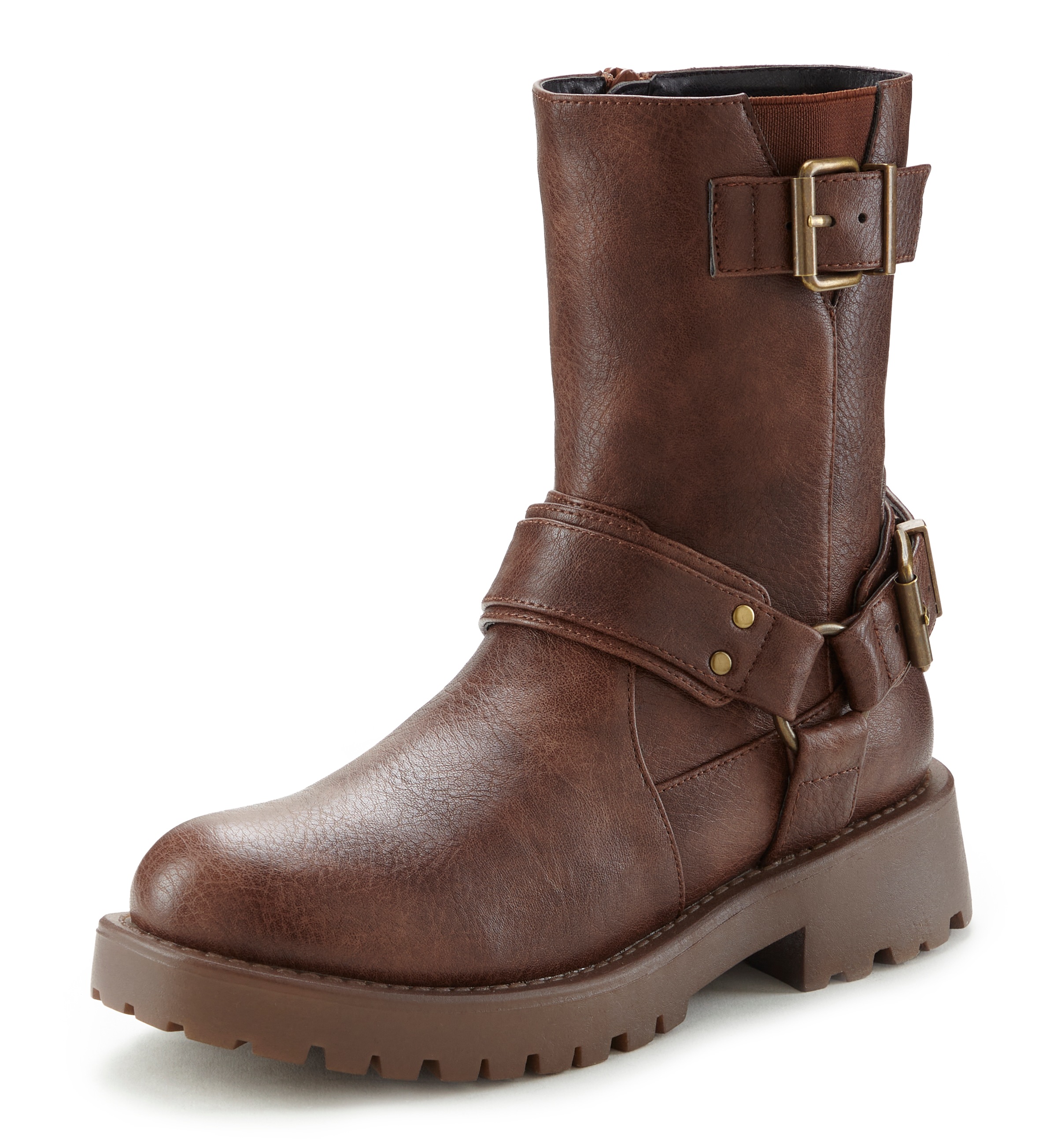 LASCANA Bikerboots, mit trendigen Zierschnallen, Stiefel, Stiefelette günstig online kaufen