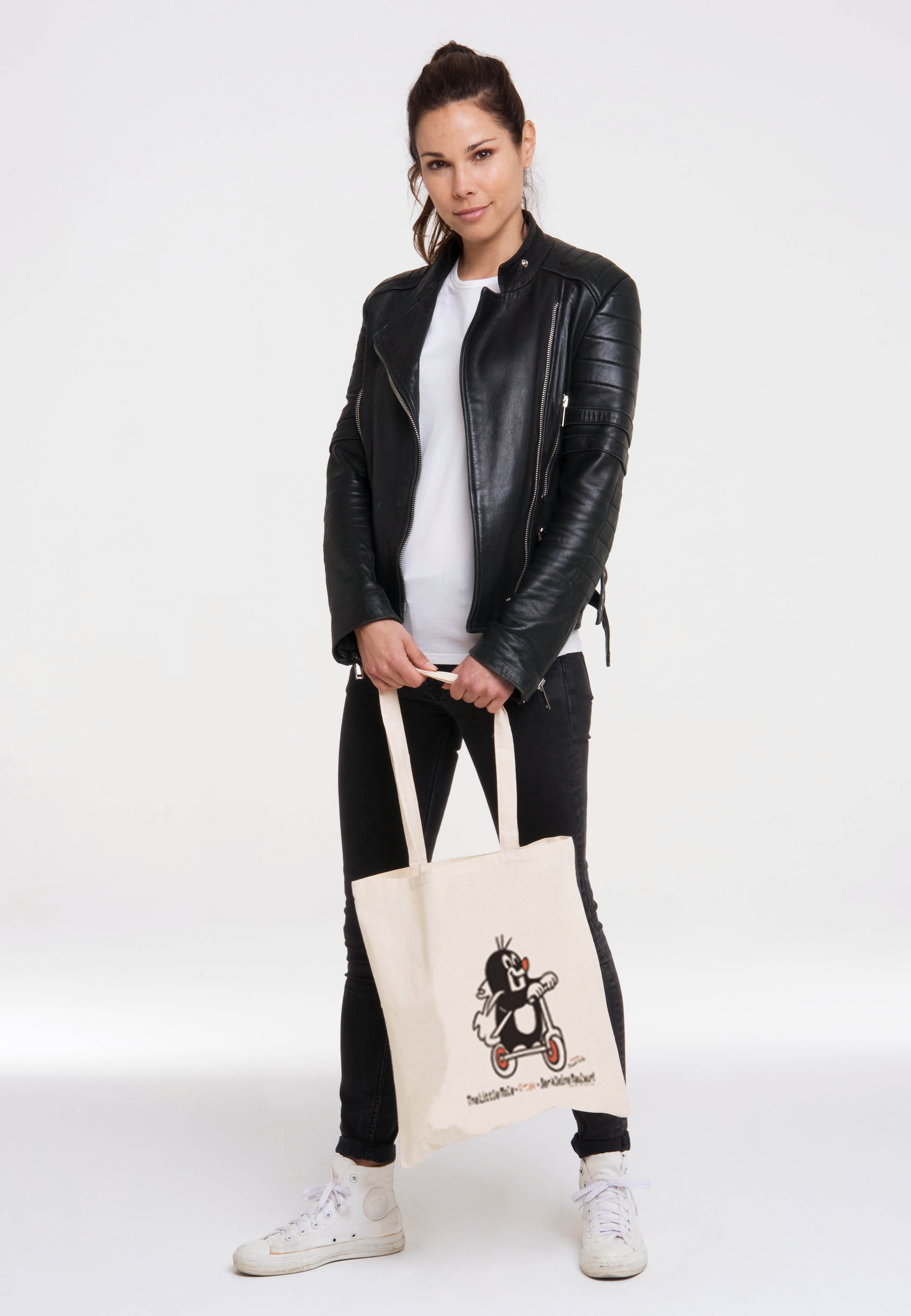 LOGOSHIRT Henkeltasche »Baumwolltasche Der kleine Maulwurf«, mit coolem Motiv