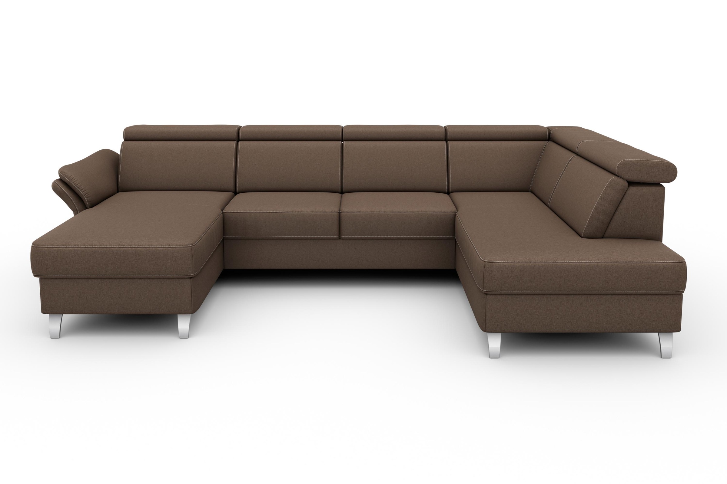sit&more Wohnlandschaft "Vincenzo U-Form" inklusive Kopfteilverstellung, optional Schlaffunktion & Bettkasten