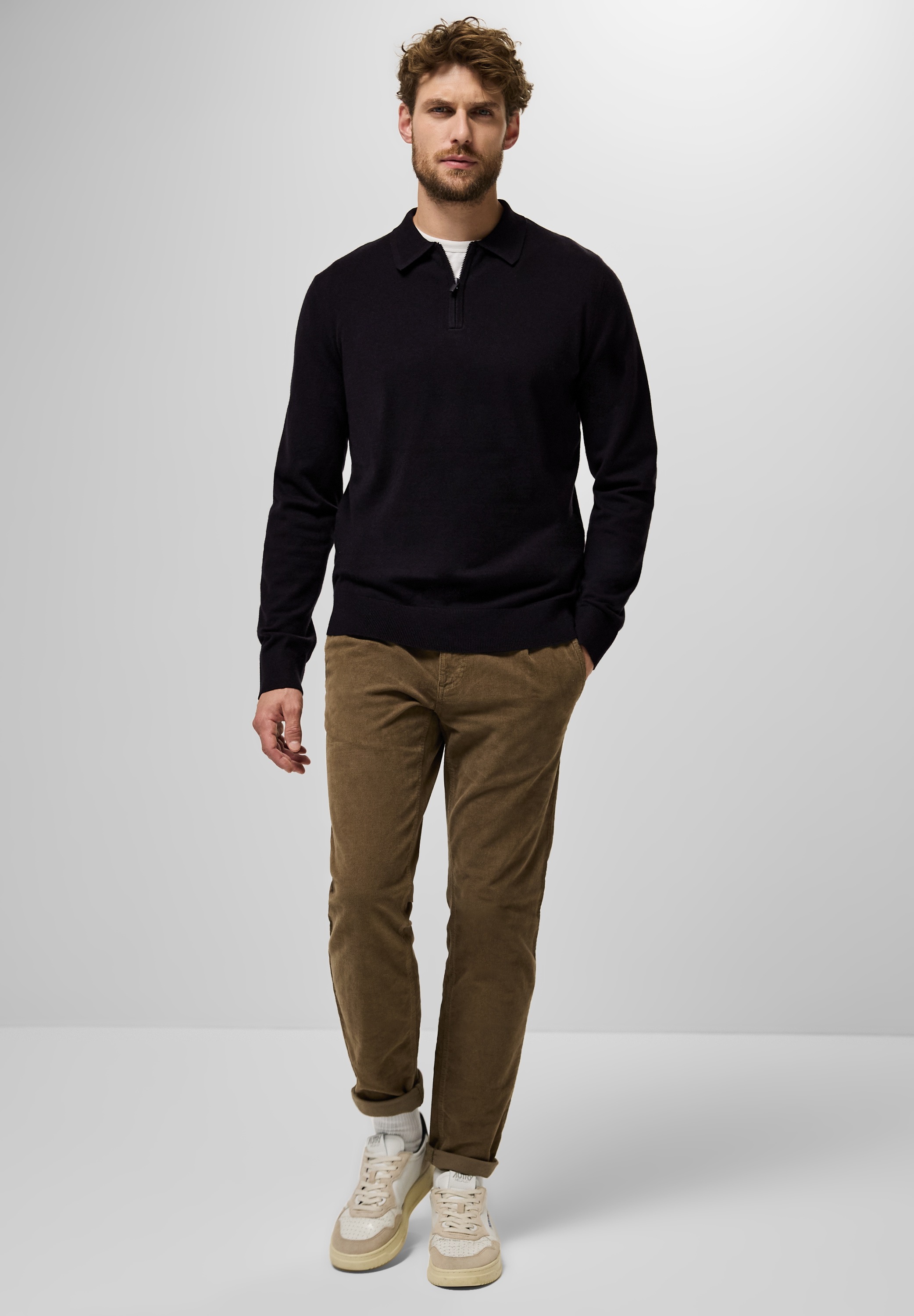 STREET ONE MEN Poloshirt, mit Materialmix