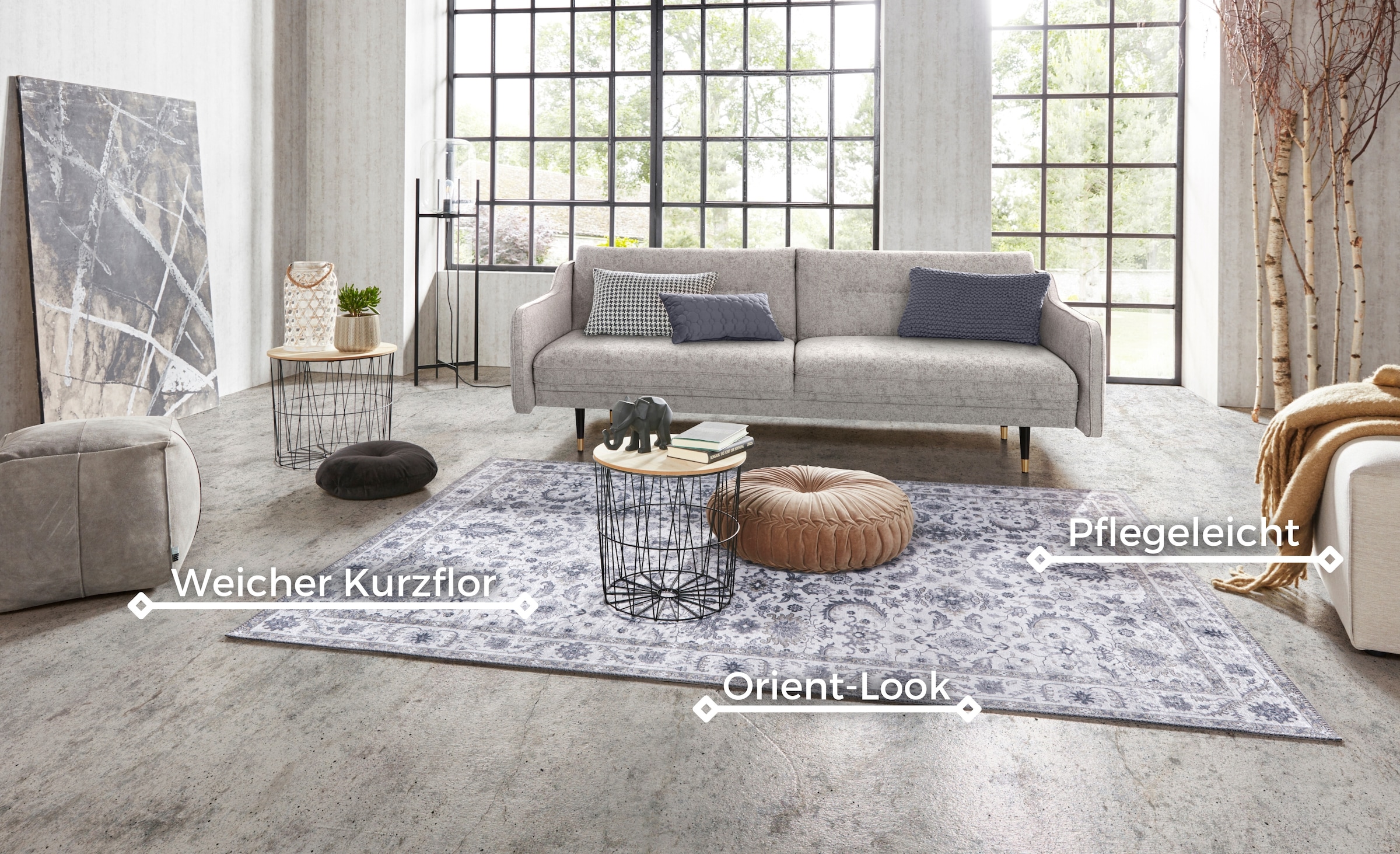NORTHRUGS Teppich »Vivana«, rechteckig, 5 mm Höhe, Orientalisch, Läufer, Vintage, Wohnzimmer, Schlafzimmer, Esszimmer