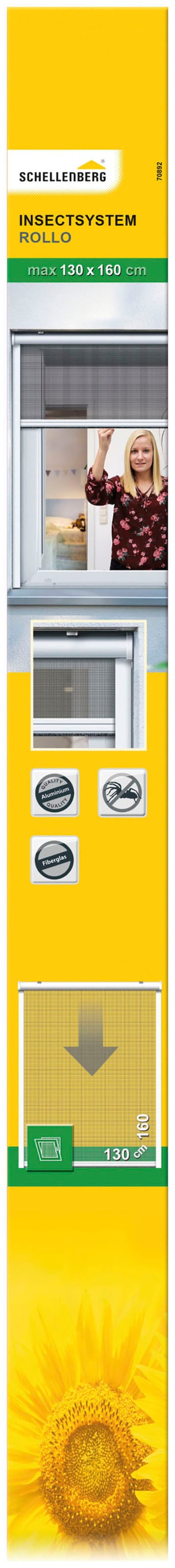 SCHELLENBERG Insektenschutzrollo »für Fenster«, Fliegengitter, 130 x 160 cm, weiß, 70892