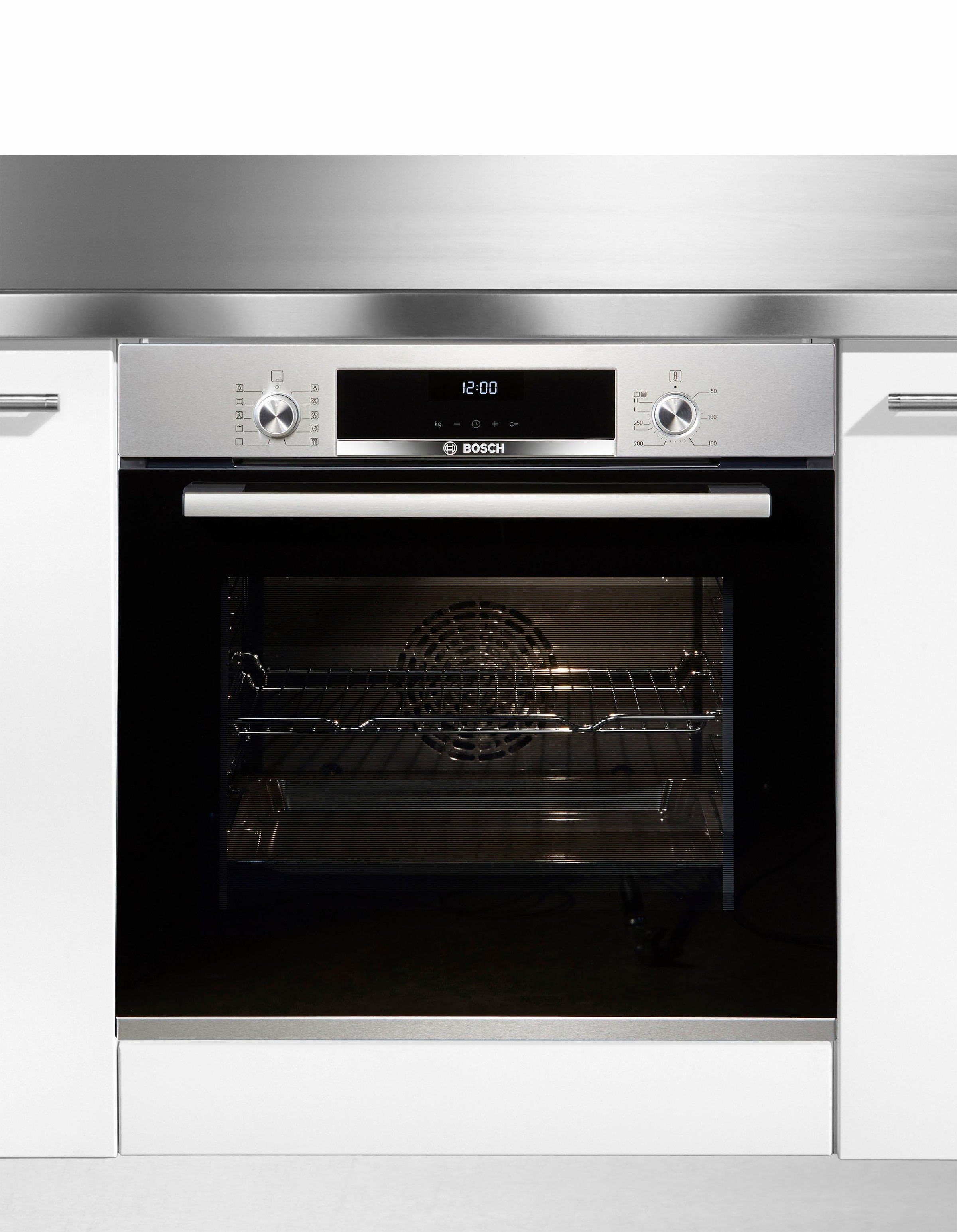 BOSCH Einbaubackofen »HBA537BS0«, Serie 6, HBA537BS0, mit Teleskopauszug nachrüstbar, ecoClean Direct